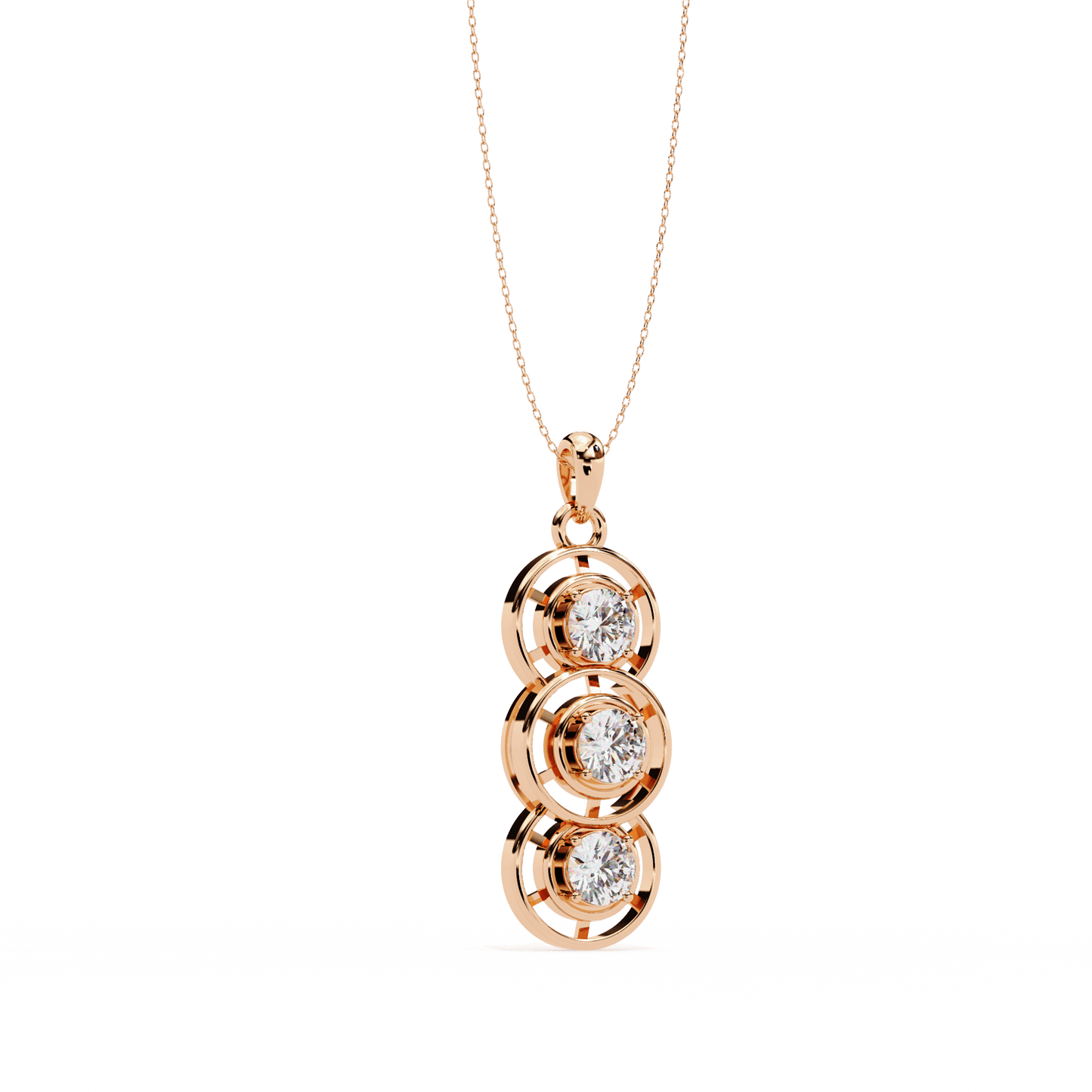 Classy 1.01 Round Stacked Soliatire Pendant