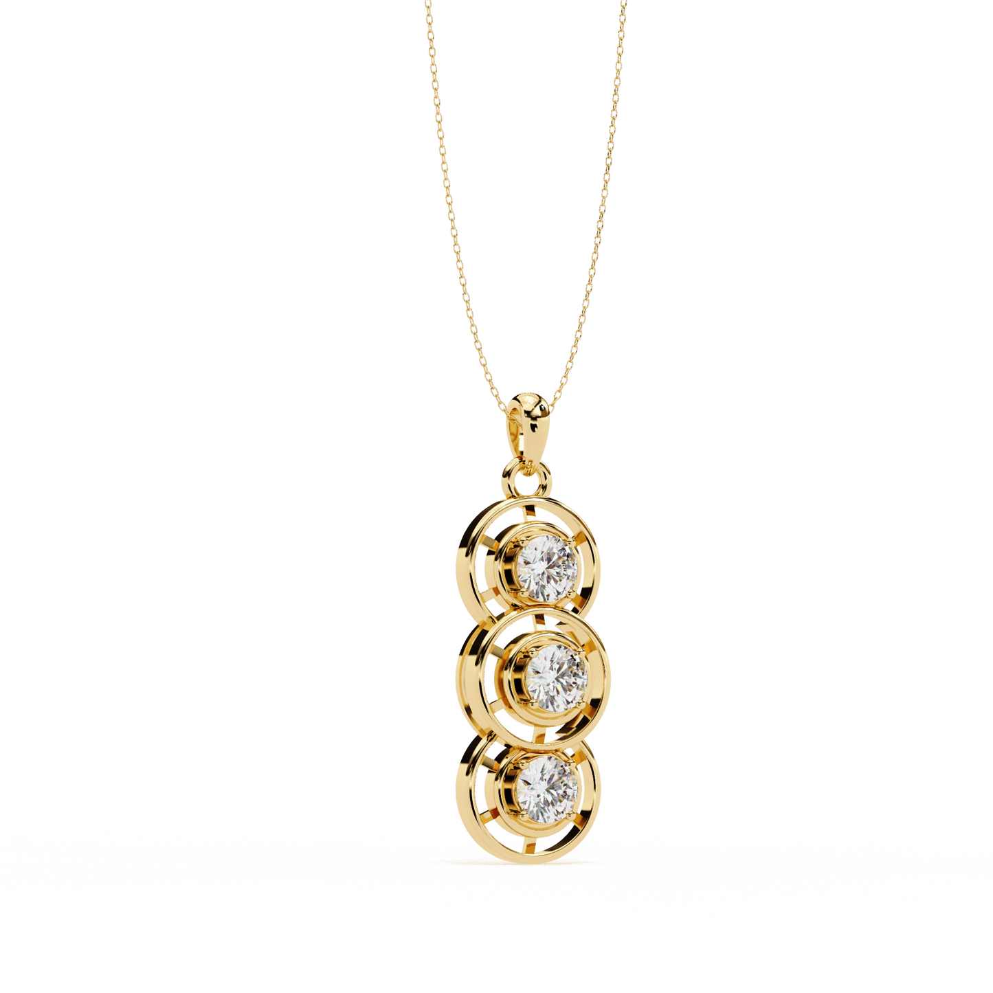 Classy 1.01 Round Stacked Soliatire Pendant
