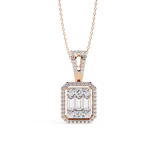 Baguette and Princess Designer Fancy Pendant