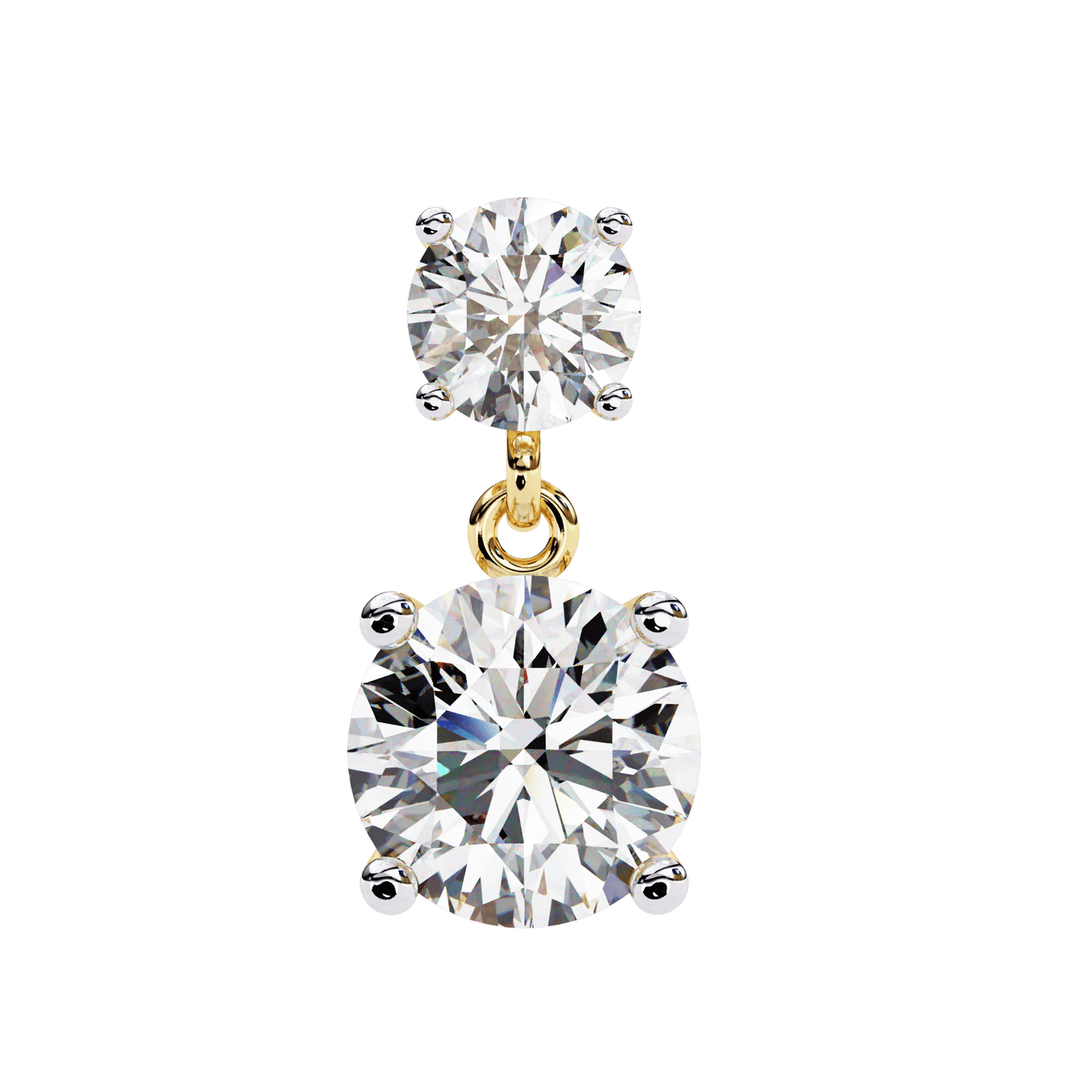 2.89 Carat Dew Drop Round Solitaire Earrings