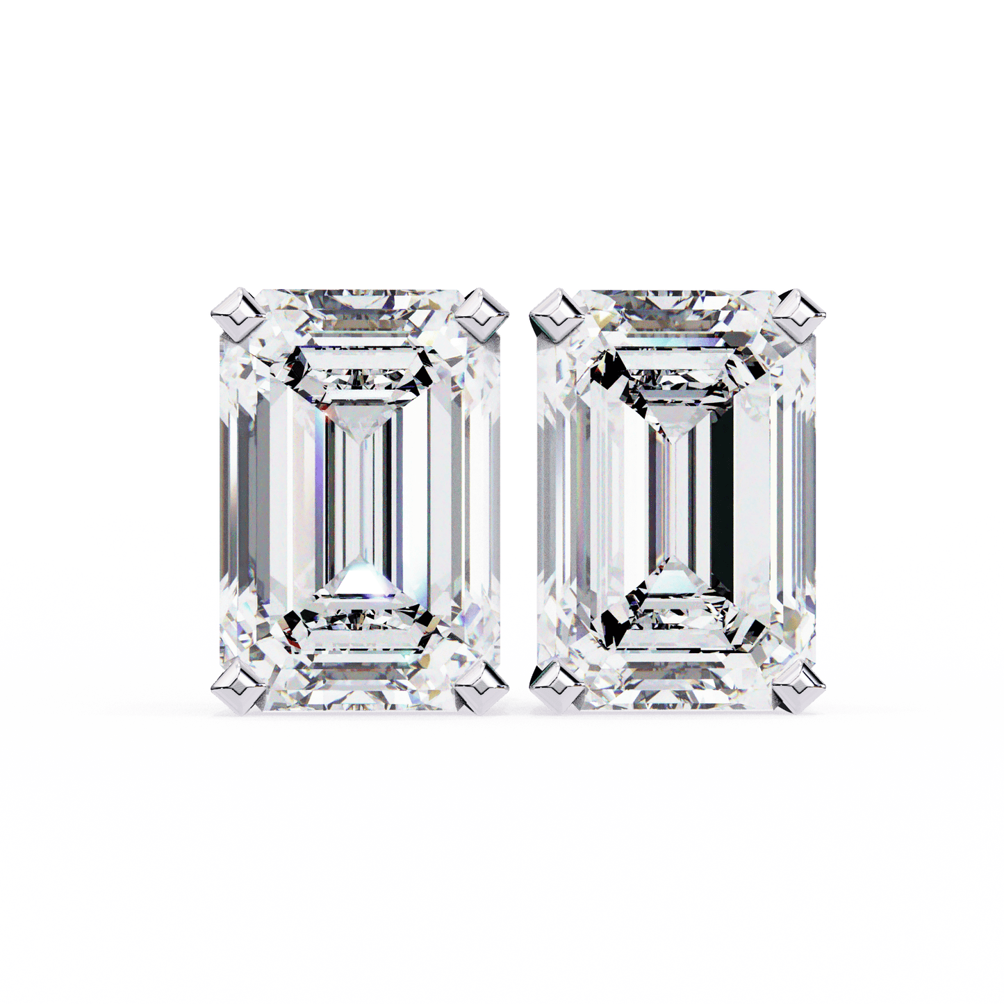 2.39 Carat Emerald Solitaire Earrings
