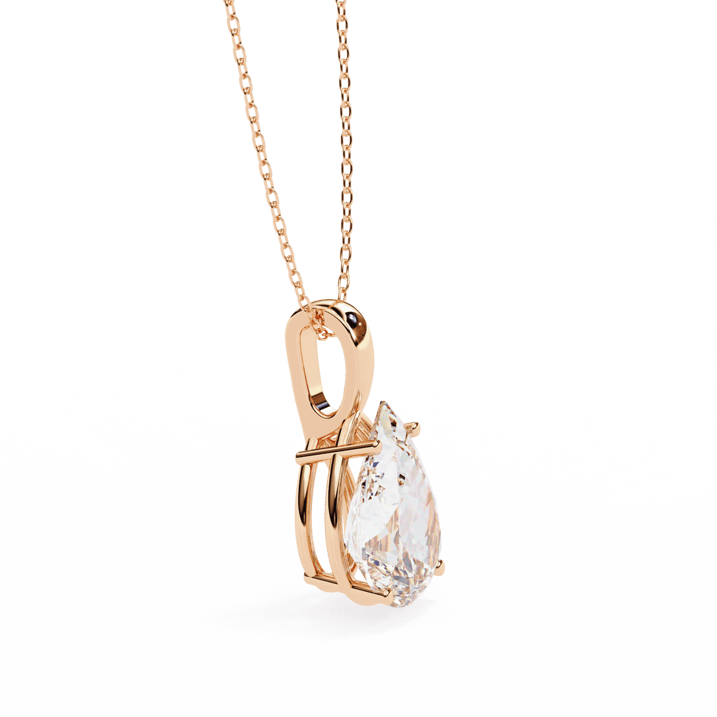 0.65 Pear Medium Solitaire Pendant