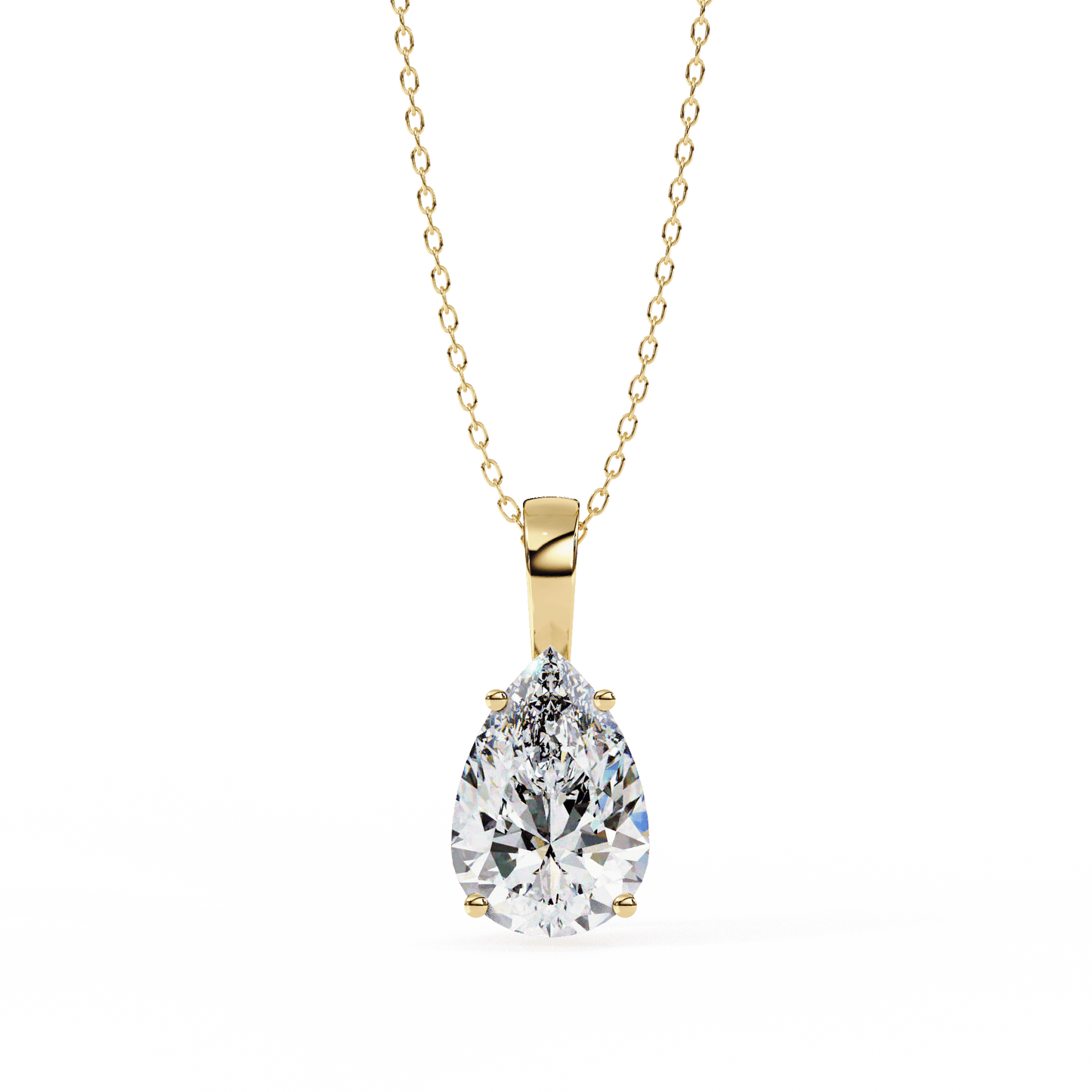 0.65 Pear Medium Solitaire Pendant