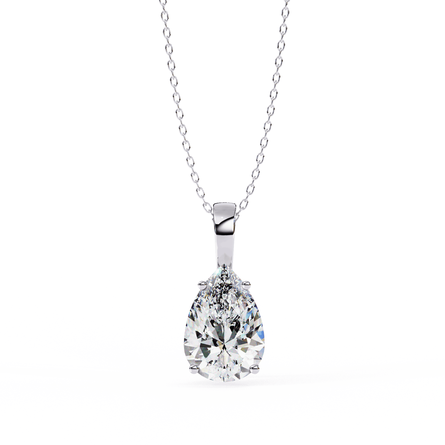 0.65 Pear Medium Solitaire Pendant