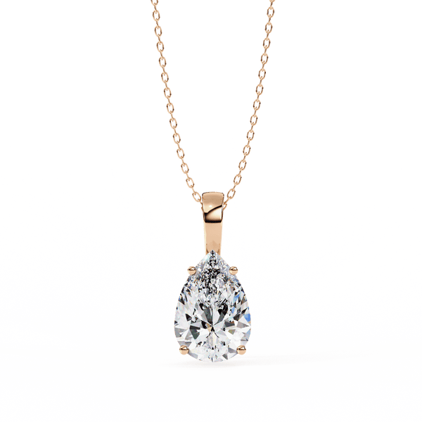 0.65 Pear Medium Solitaire Pendant