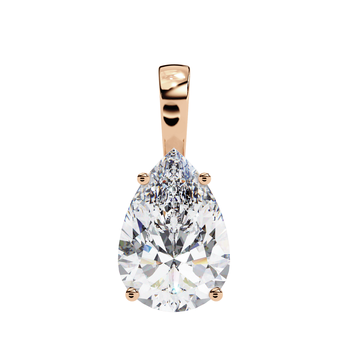 0.65 Pear Medium Solitaire Pendant
