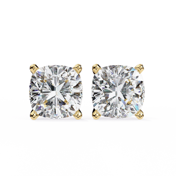 2.33 Carat Cushion Square Stud Earrings