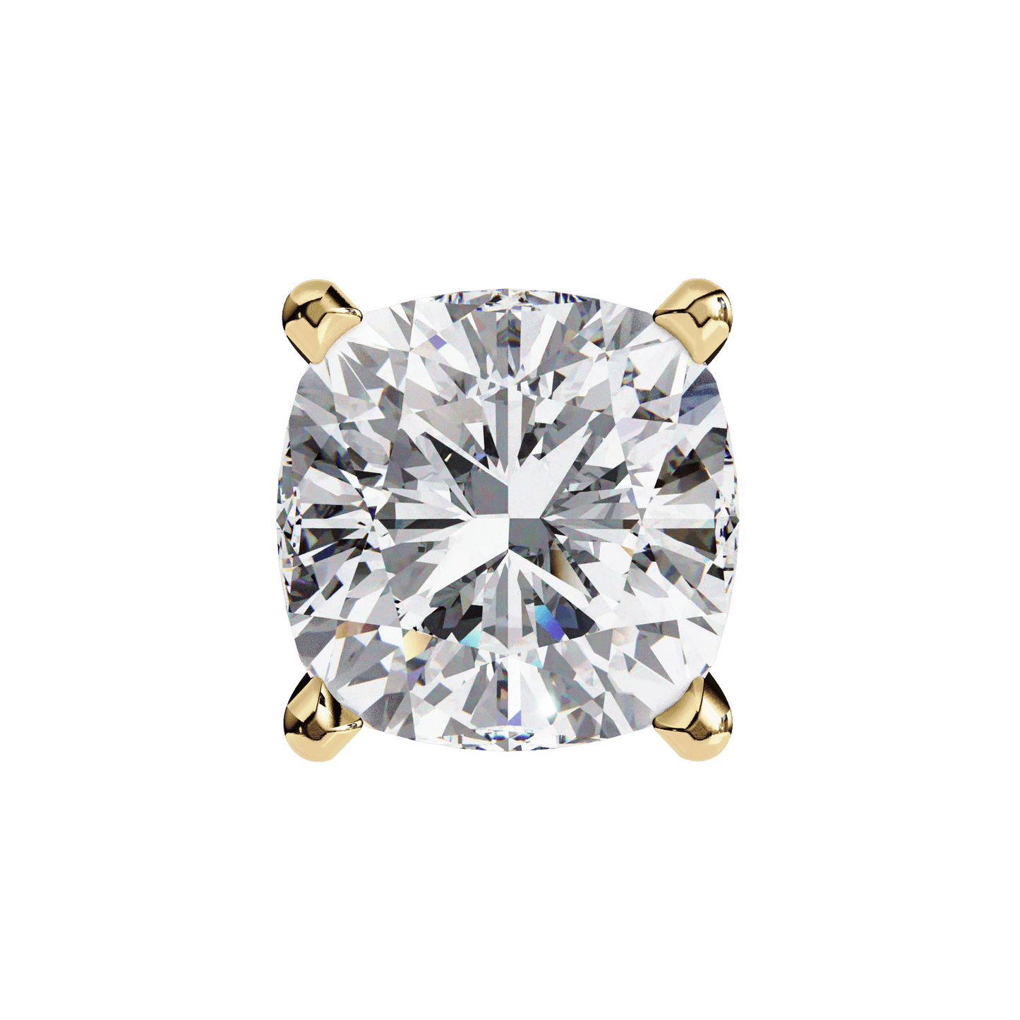 2.33 Carat Cushion Square Stud Earrings