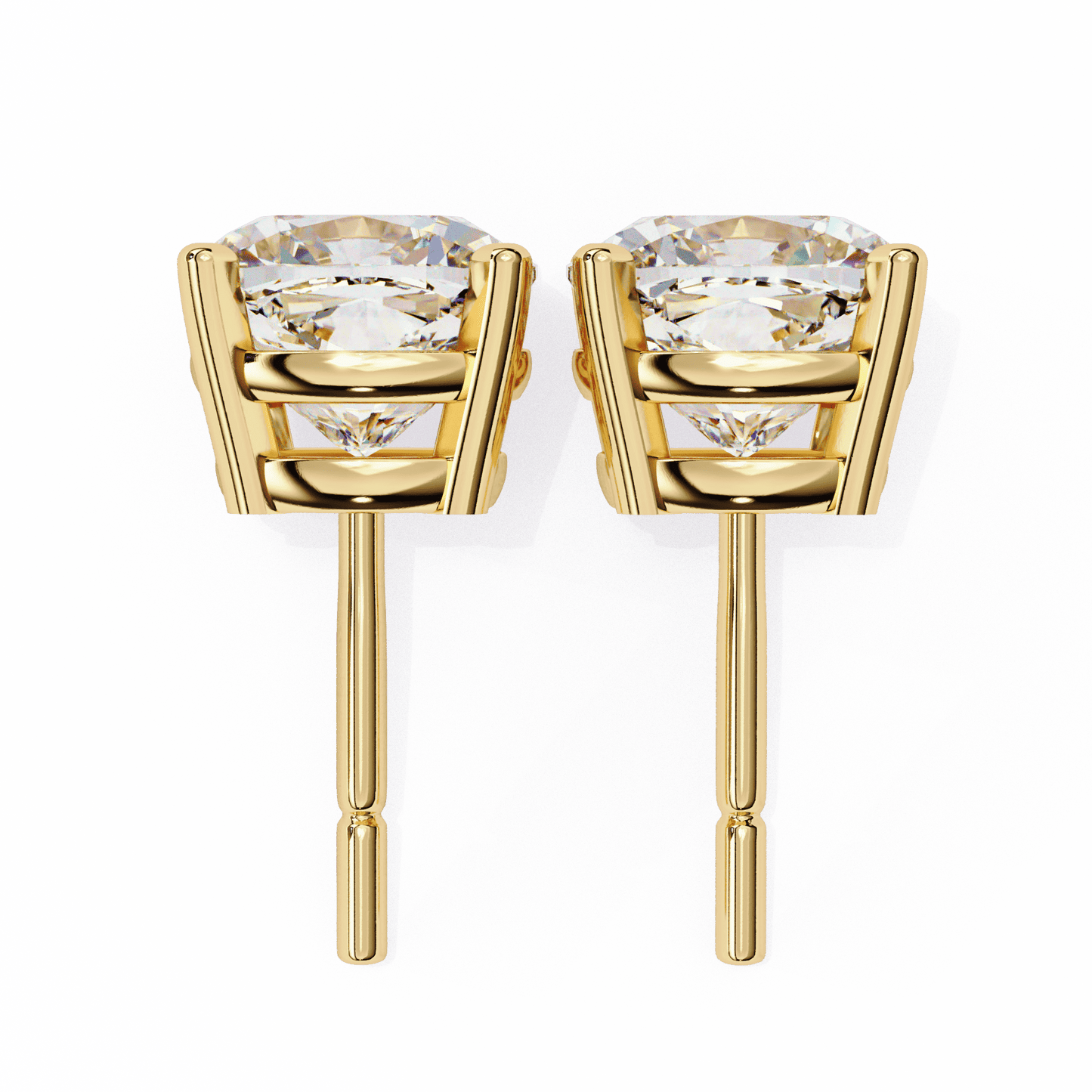2.33 Carat Cushion Square Stud Earrings