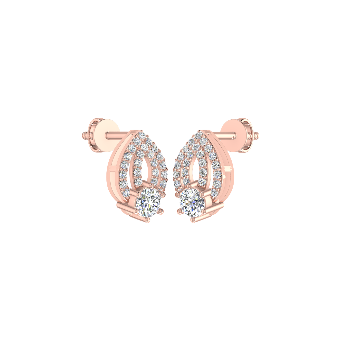 Lotus Bud Diamond Earrings
