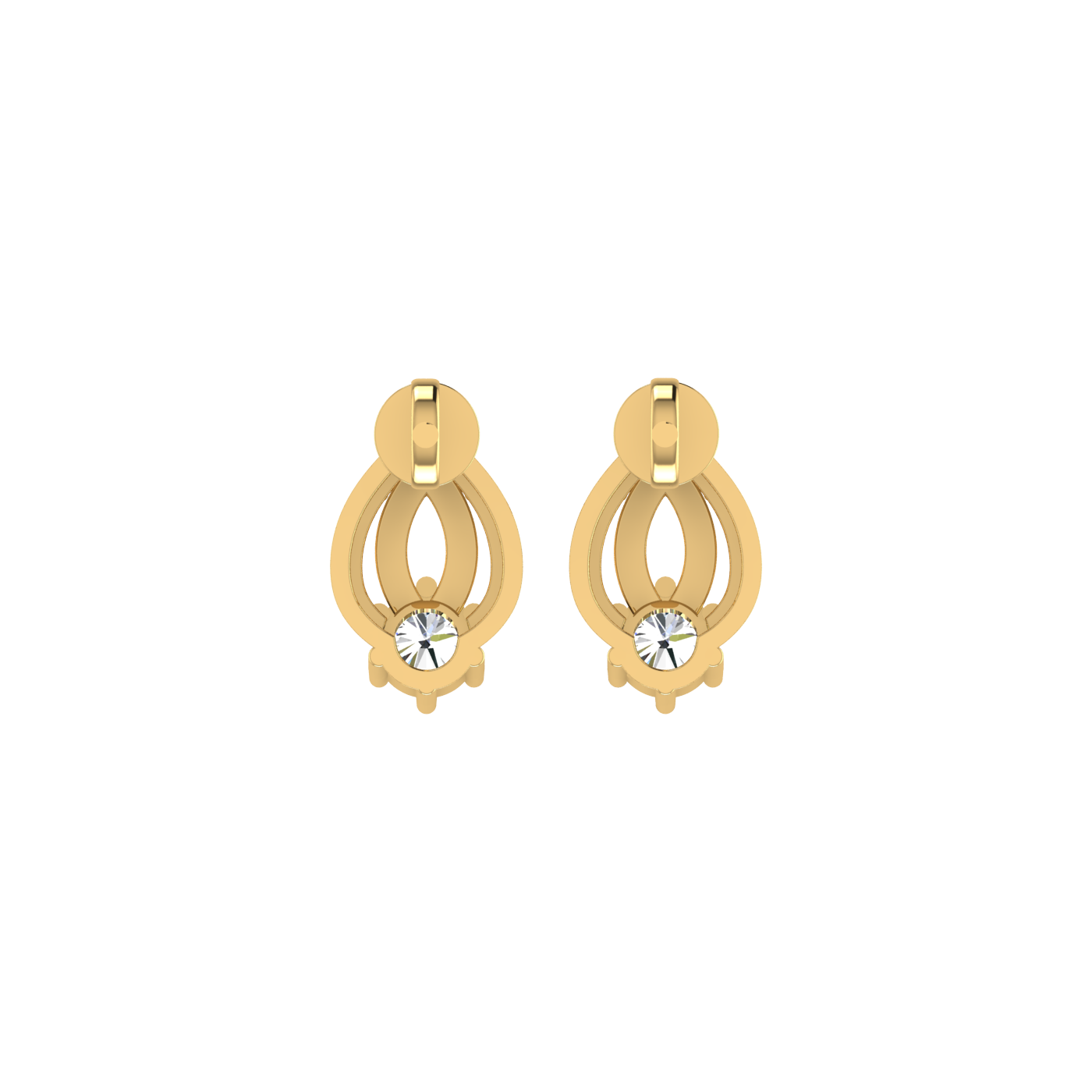 Lotus Bud Diamond Earrings