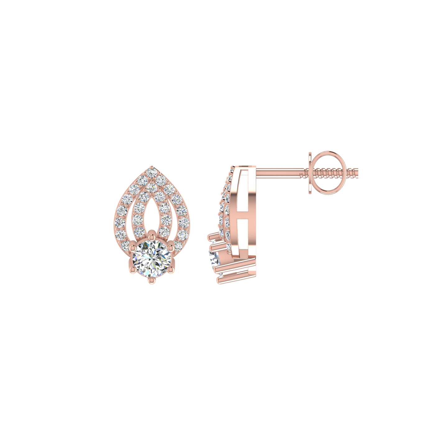 Lotus Bud Diamond Earrings