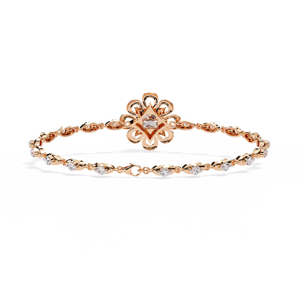 Flower and Stud Solitaire Bracelet