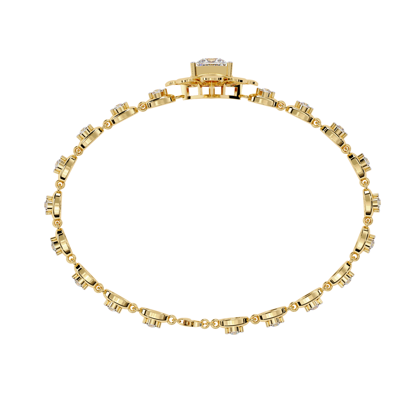 Flower and Stud Solitaire Bracelet