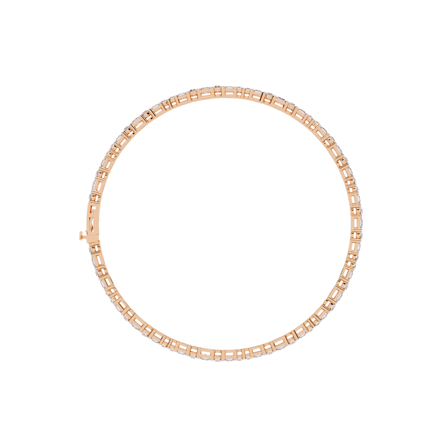 Elegant Princess Cut Diamonds Tennis Bracelet