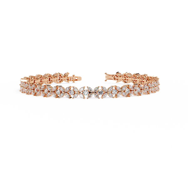 Ivory Blossom Party Wear Diamond Bracelet