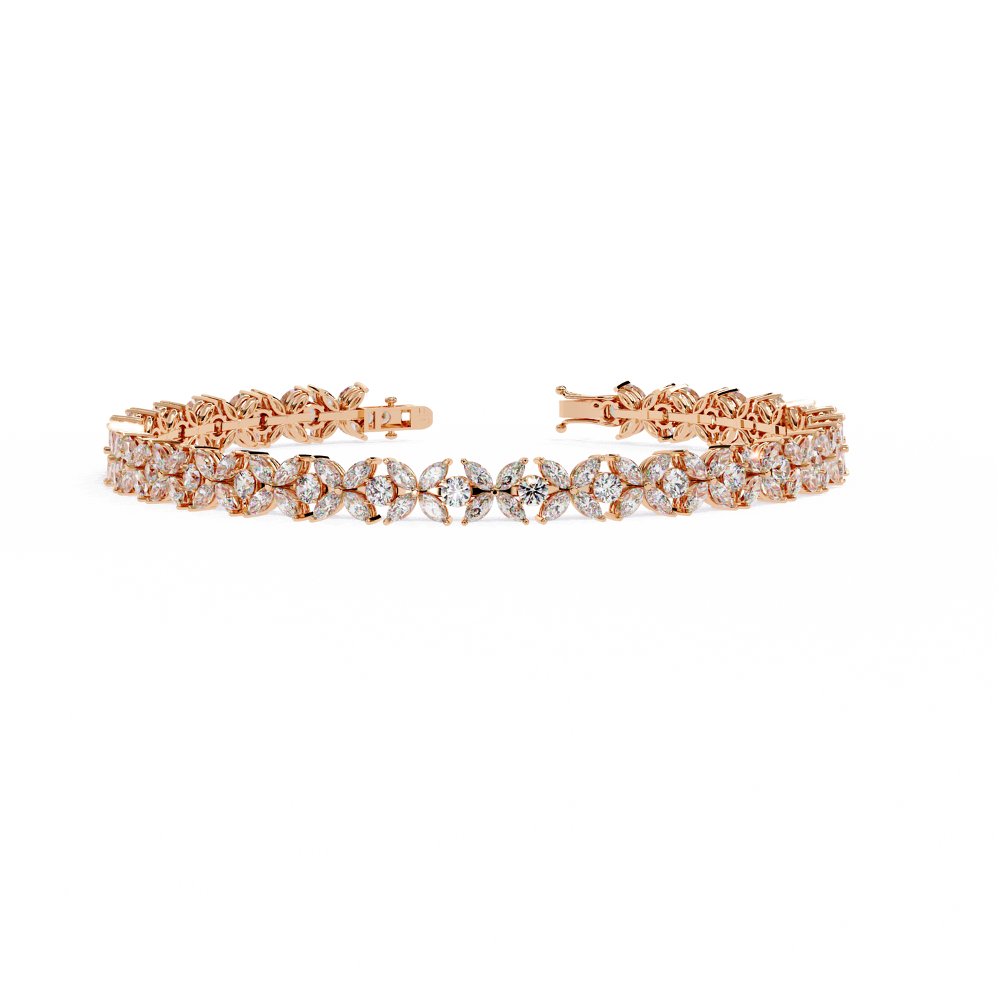 Ivory Blossom Party Wear Diamond Bracelet