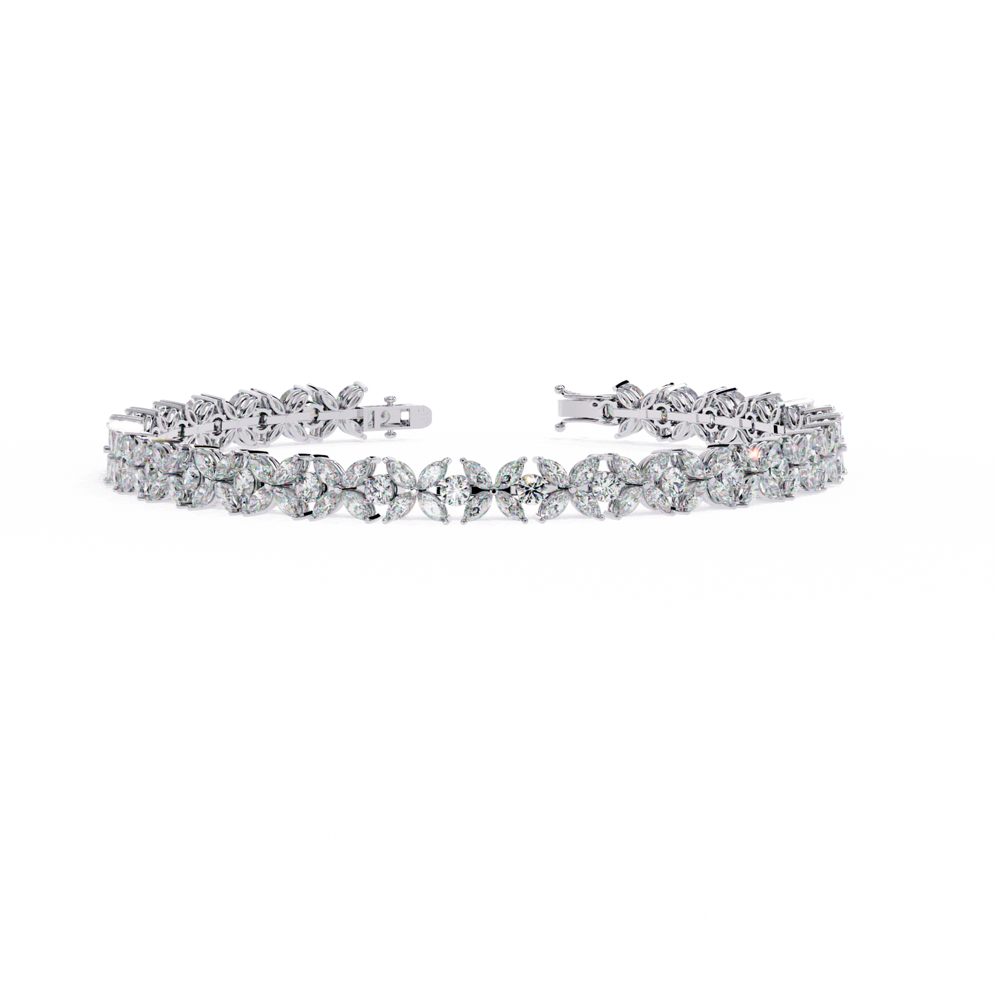 Ivory Blossom Party Wear Diamond Bracelet