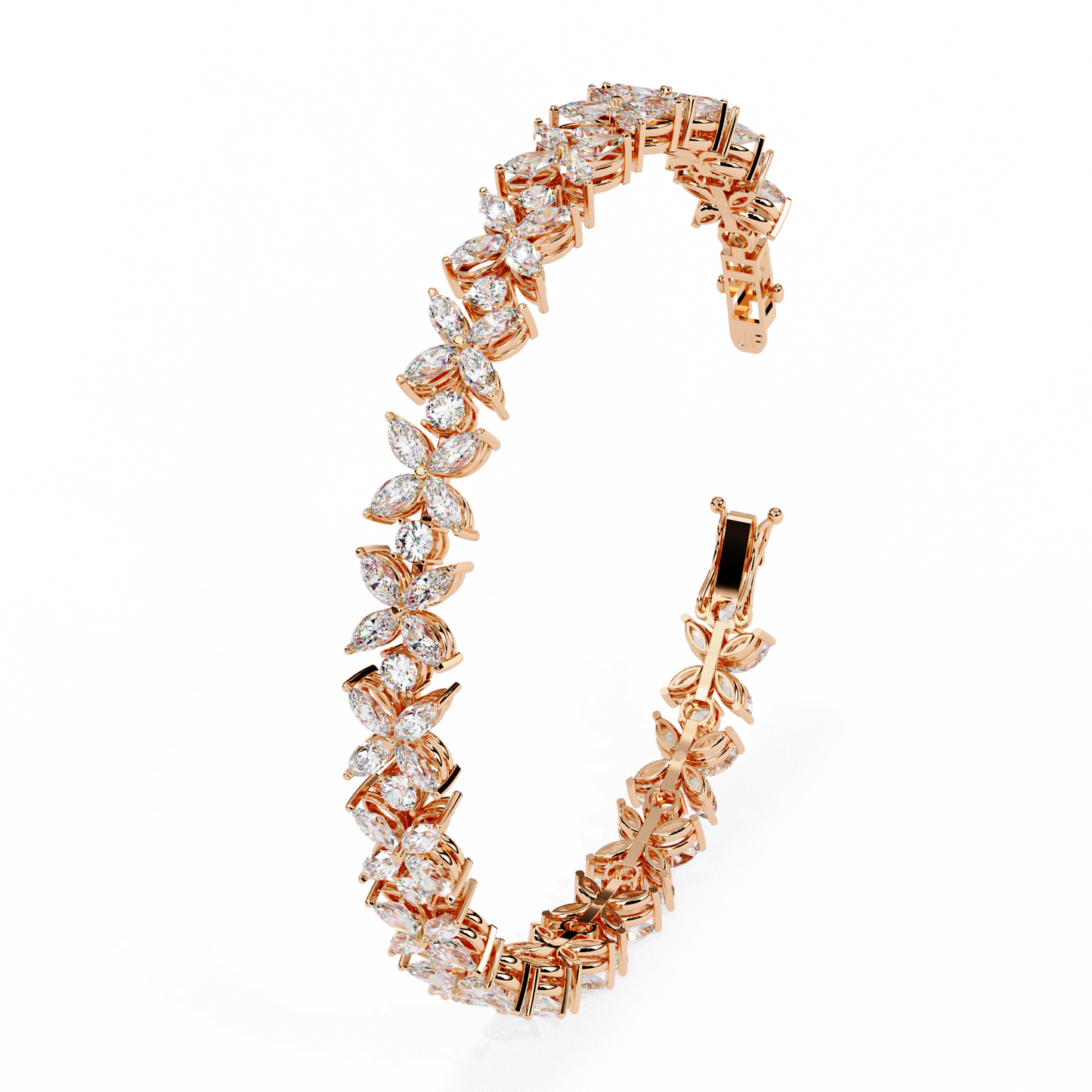 Ivory Blossom Party Wear Diamond Bracelet
