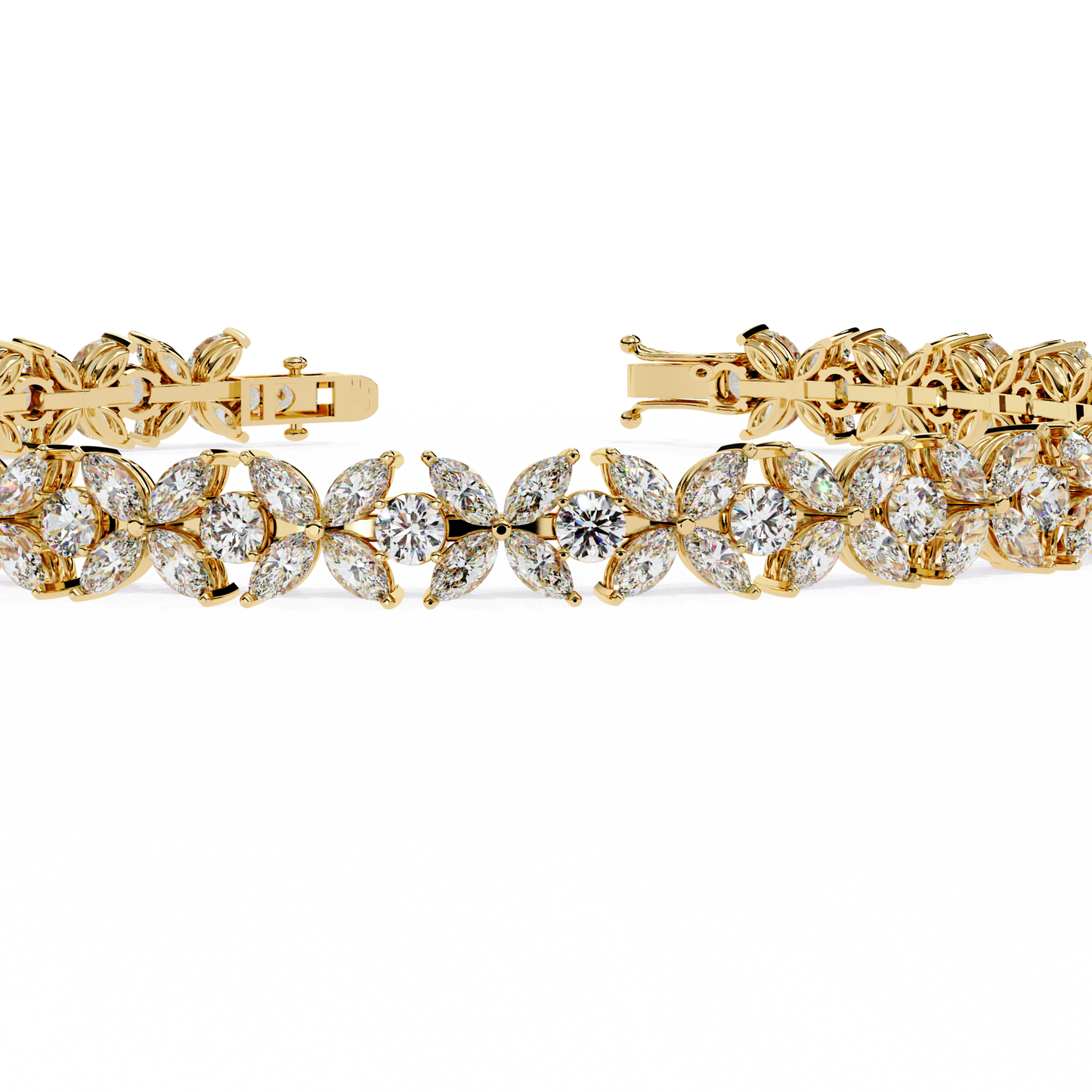 Ivory Blossom Party Wear Diamond Bracelet