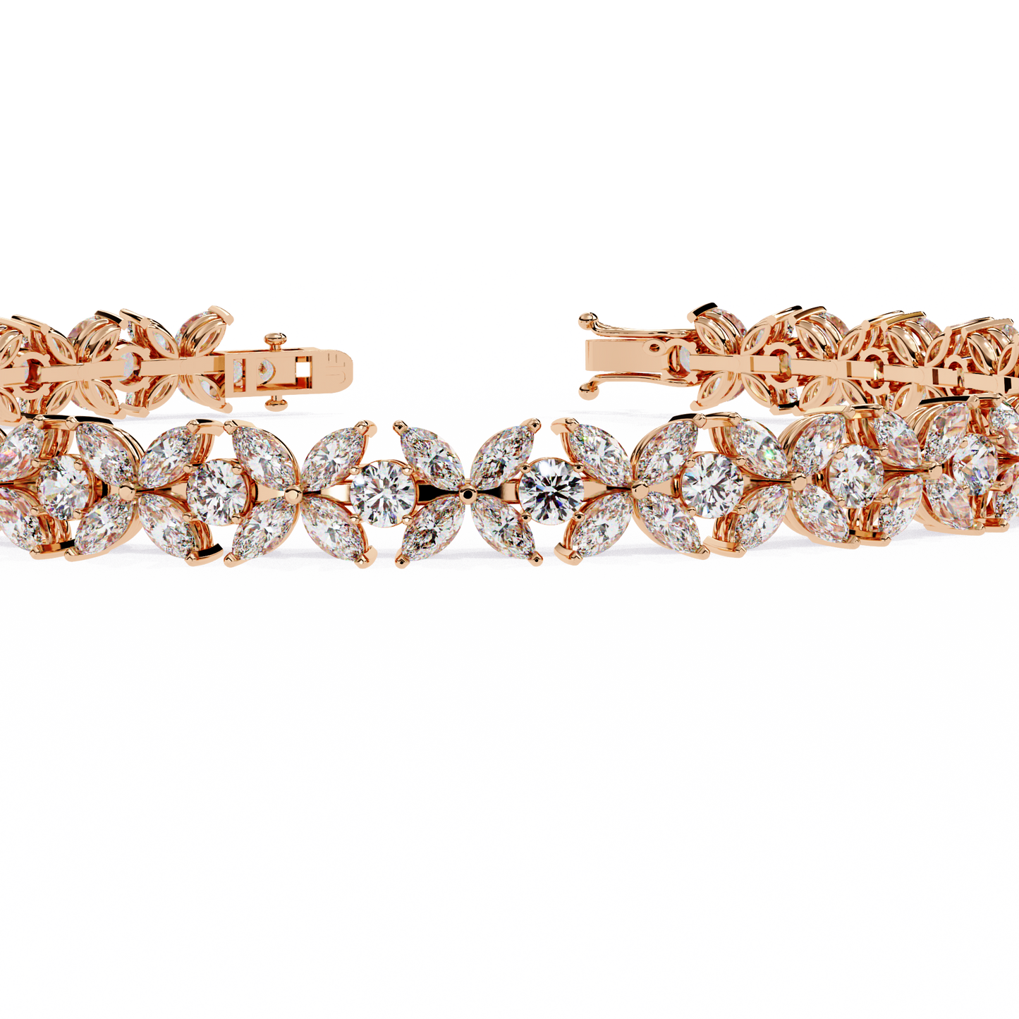 Ivory Blossom Party Wear Diamond Bracelet