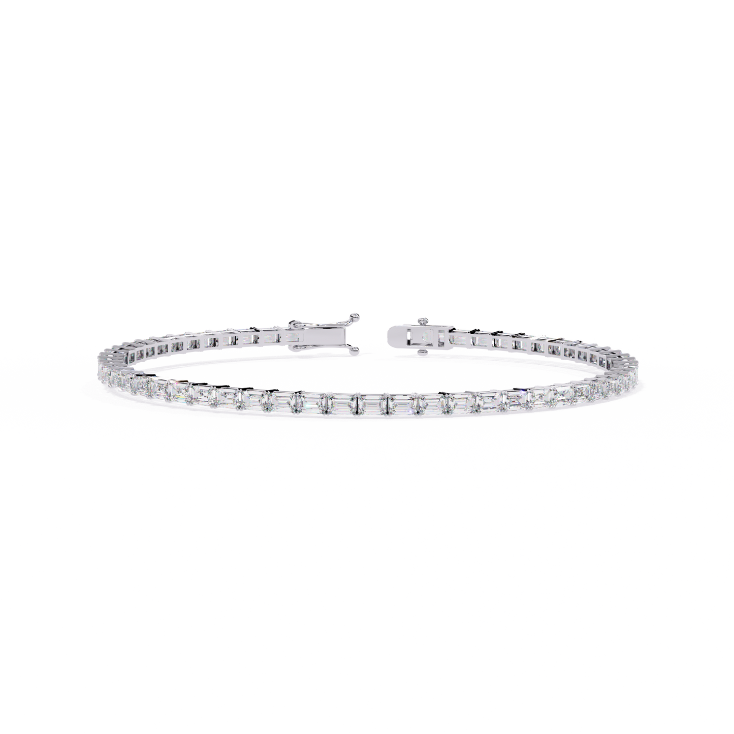 7 Pointer Emerald Cut Diamond Bracelet