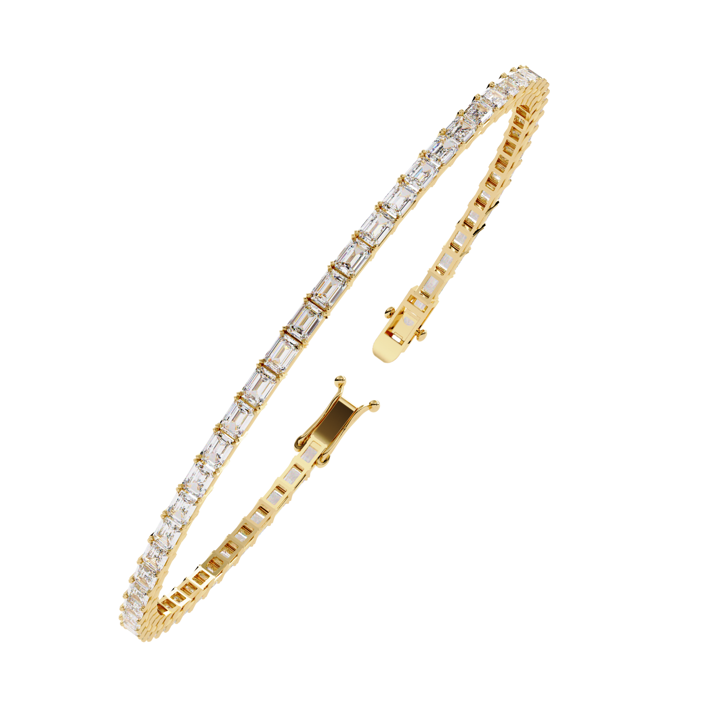 7 Pointer Emerald Cut Diamond Bracelet