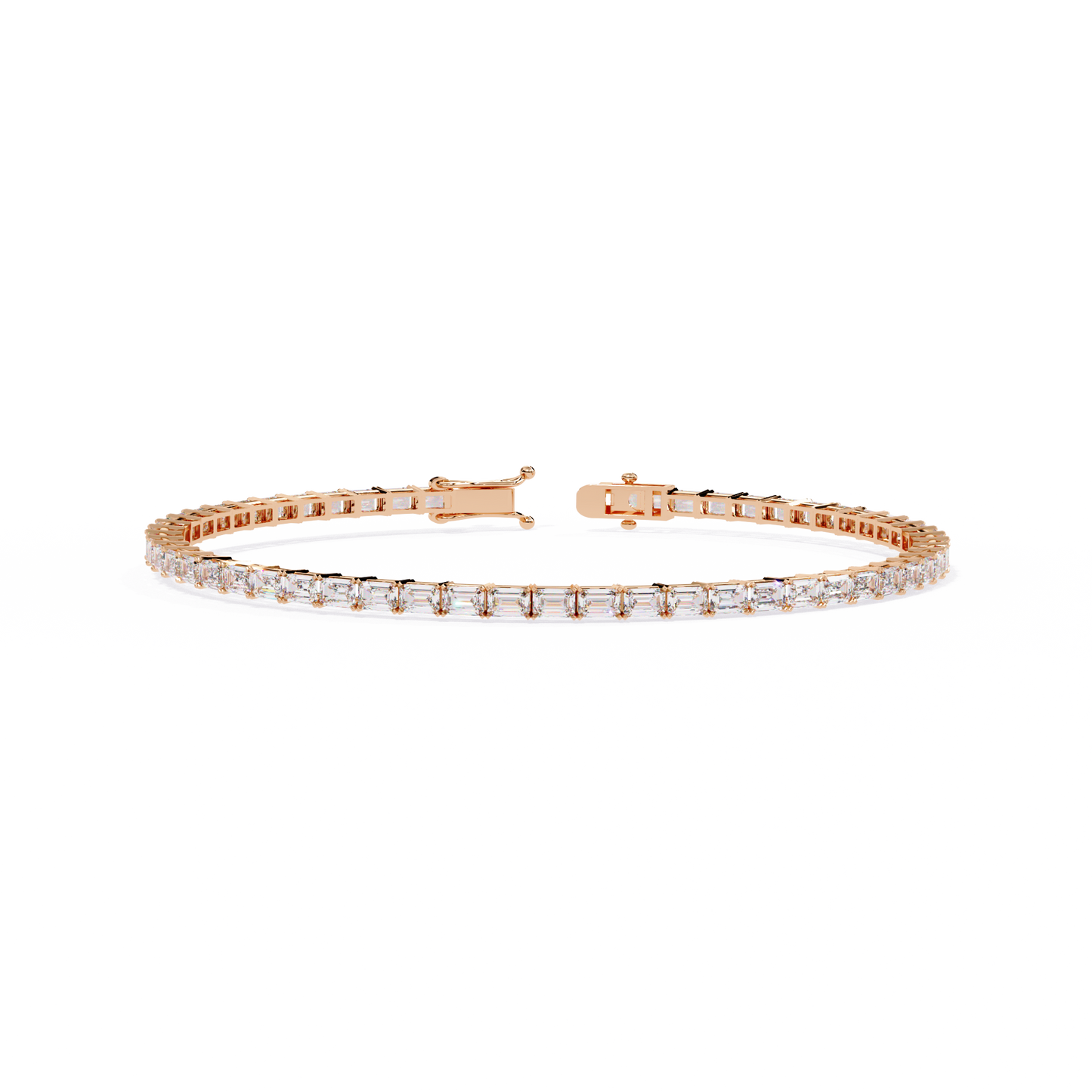 7 Pointer Emerald Cut Diamond Bracelet