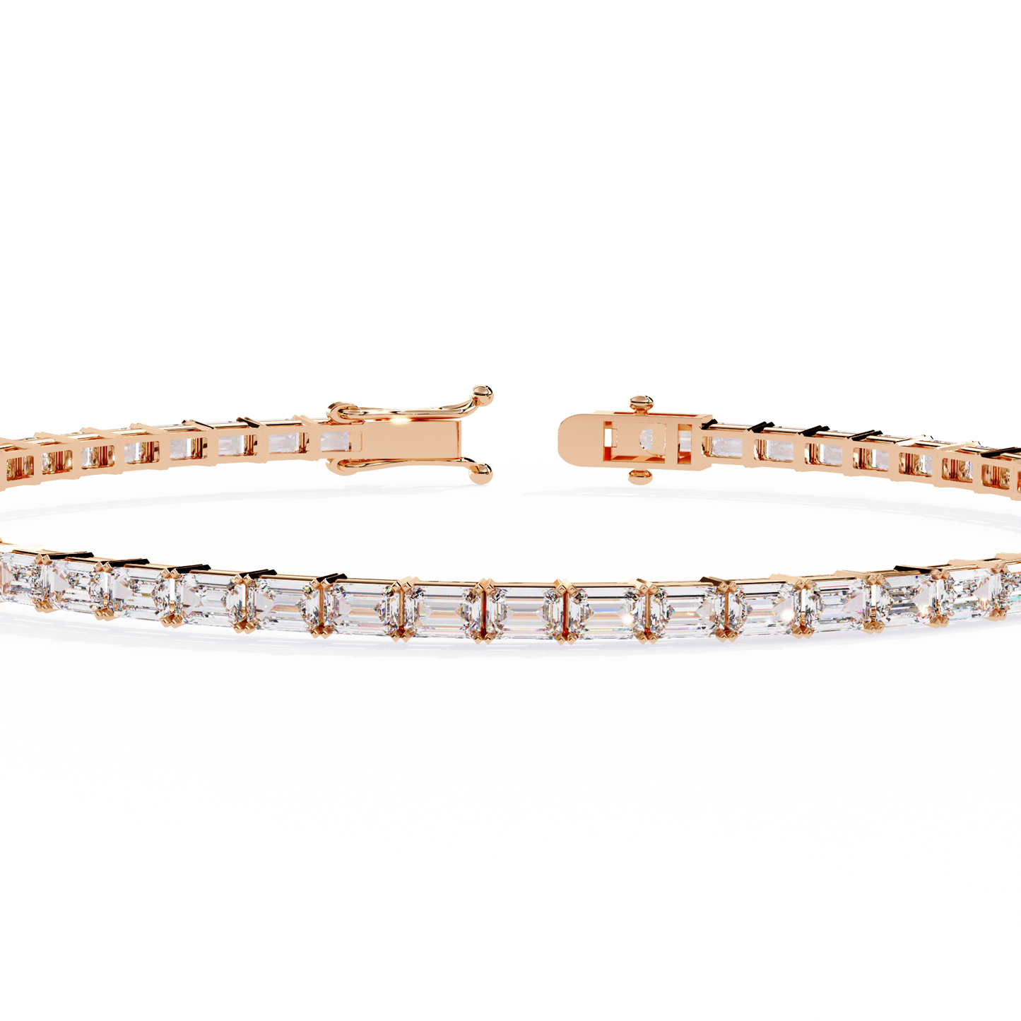 7 Pointer Emerald Cut Diamond Bracelet