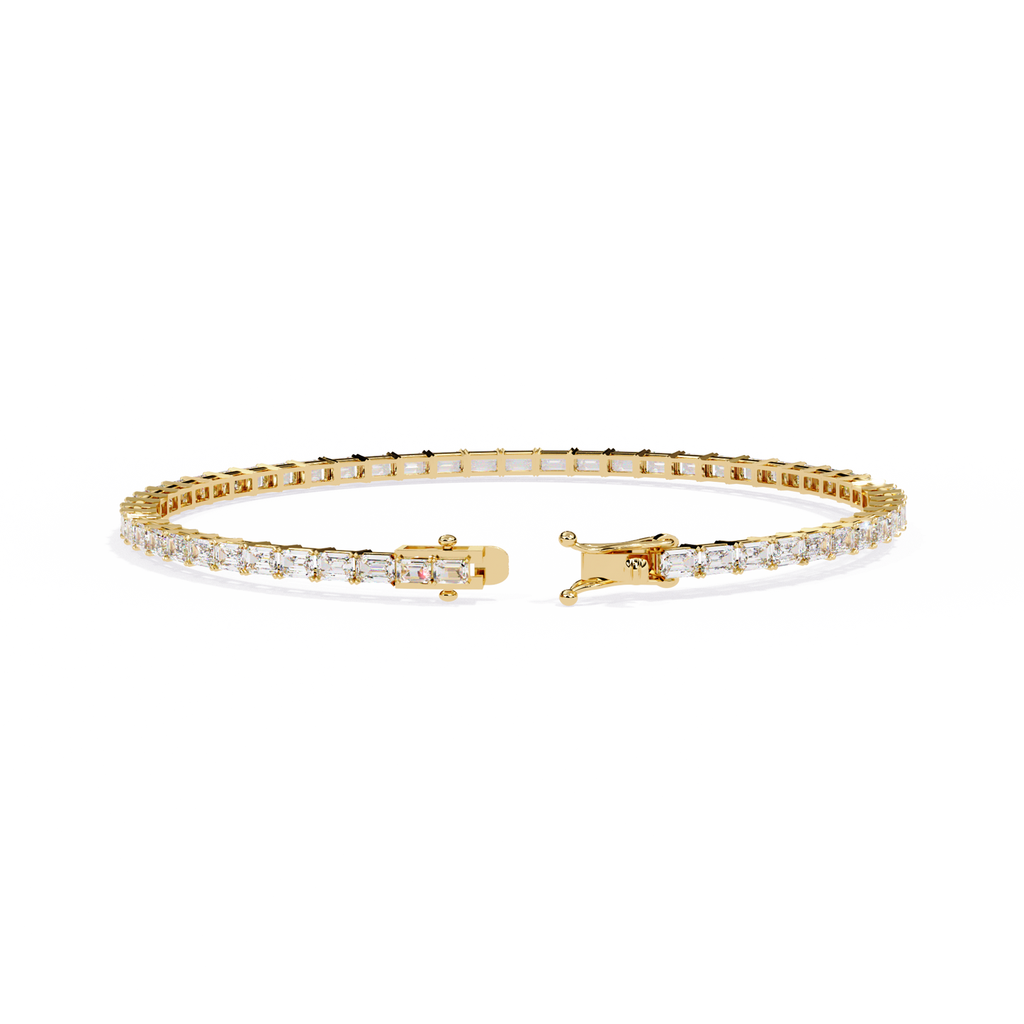 7 Pointer Emerald Cut Diamond Bracelet