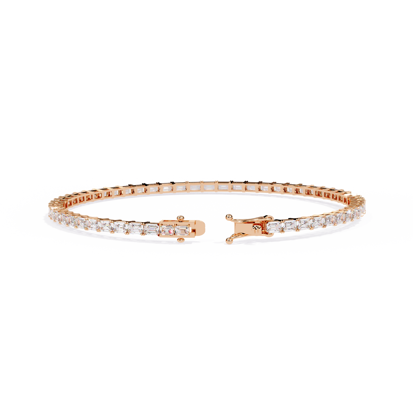 7 Pointer Emerald Cut Diamond Bracelet