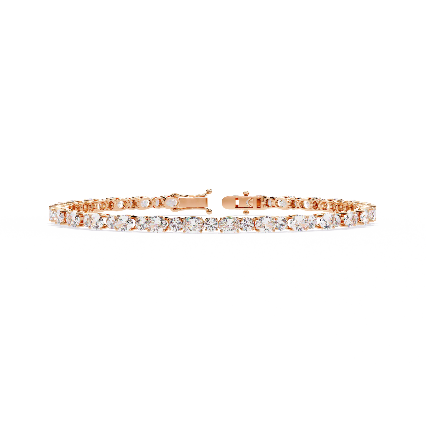 8 Cents Chic Round and Oval Cuts diamond Bracelet