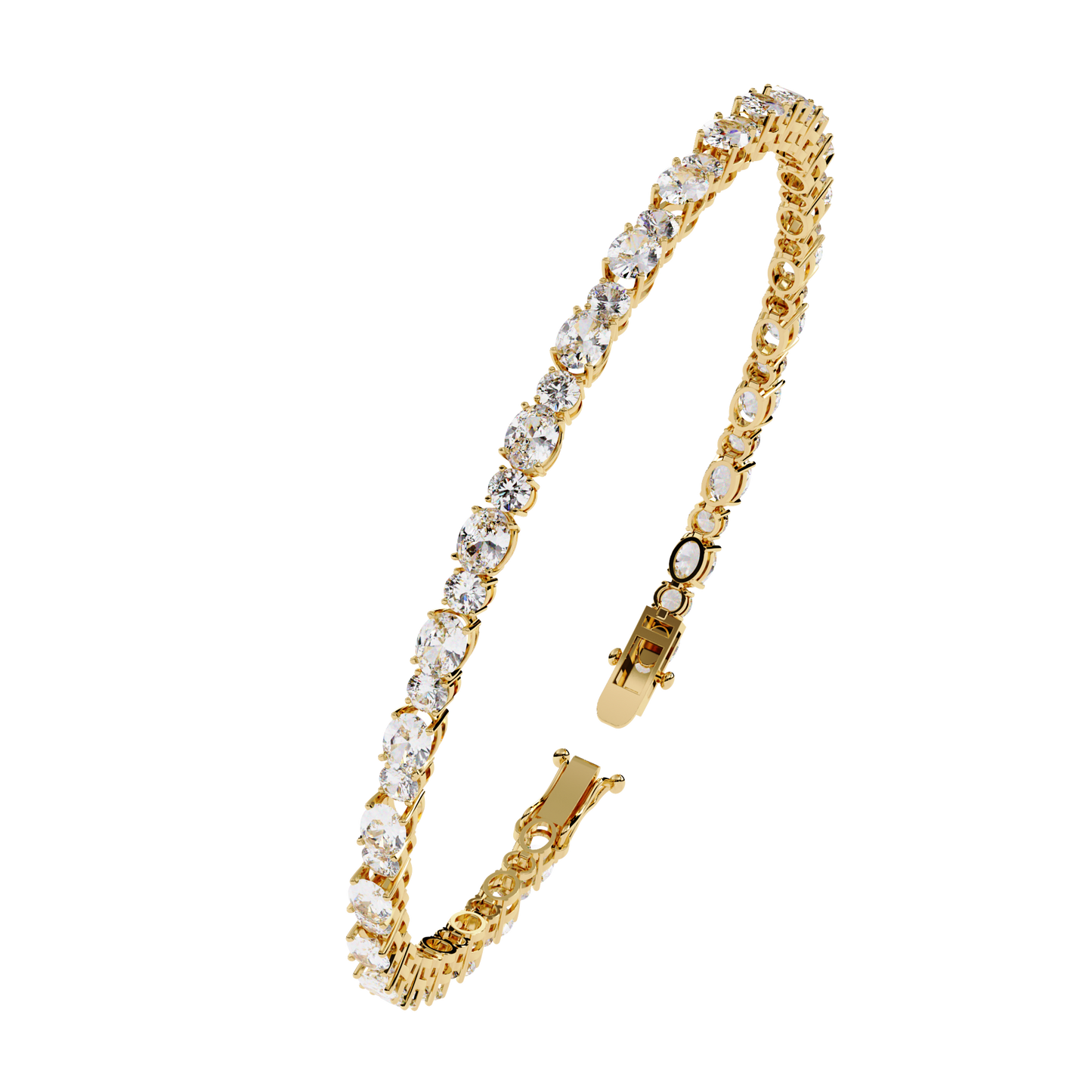 8 Cents Chic Round and Oval Cuts diamond Bracelet