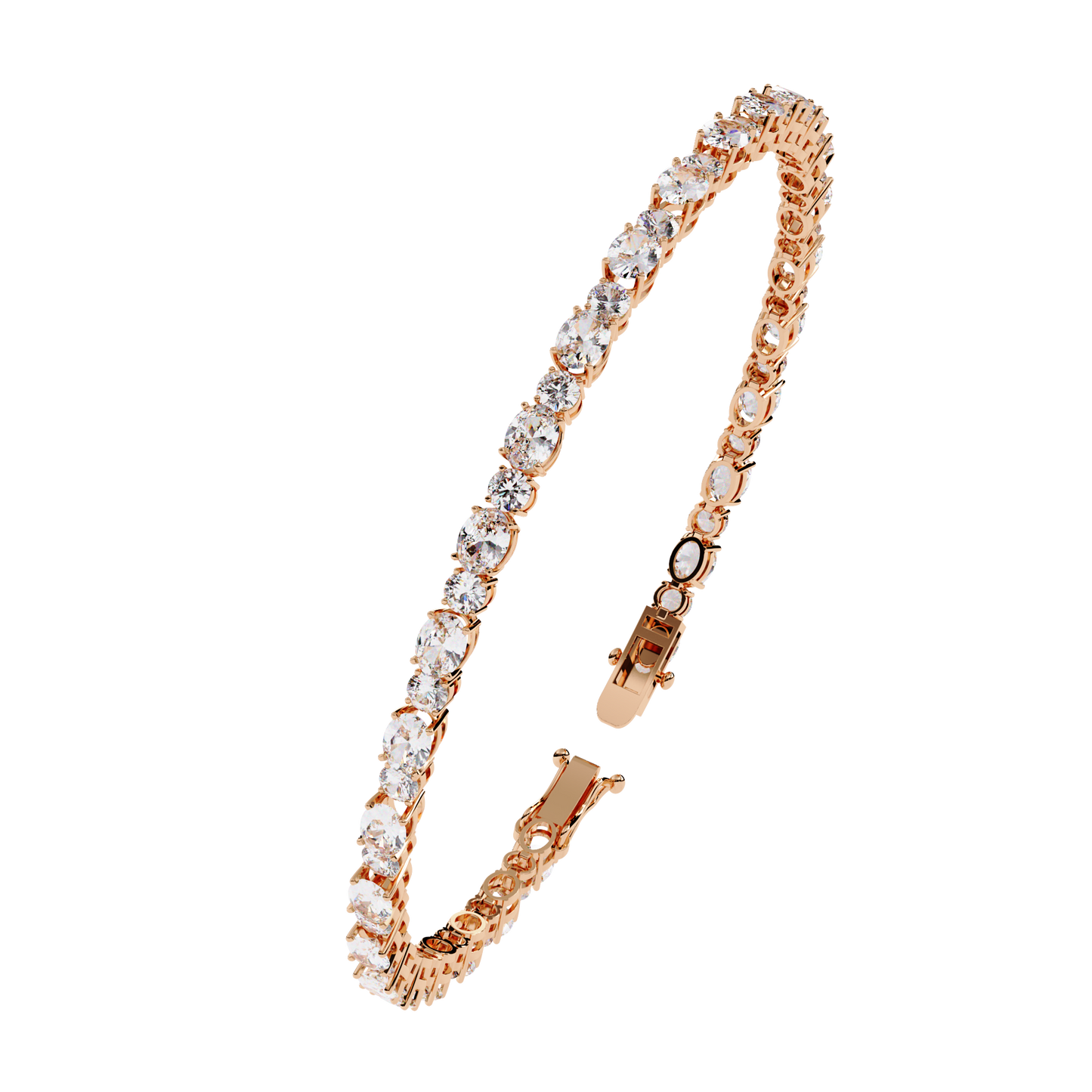 8 Cents Chic Round and Oval Cuts diamond Bracelet
