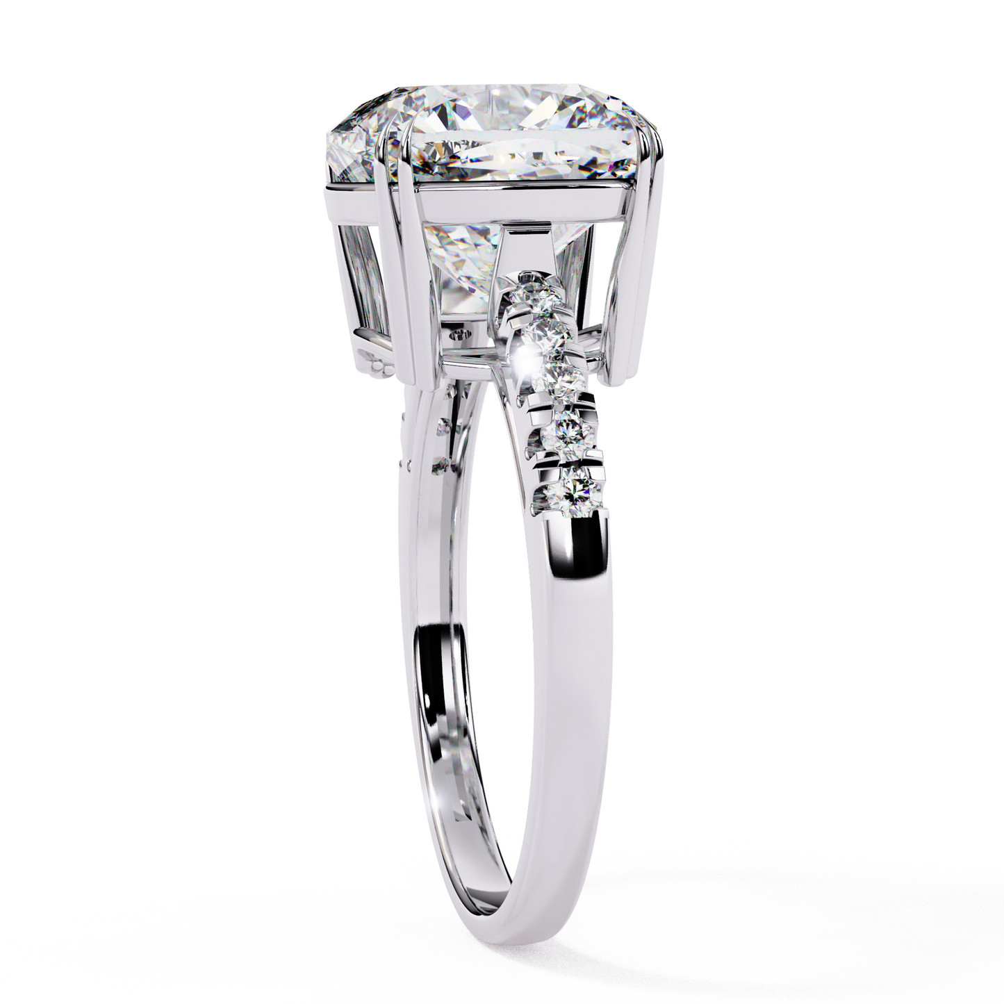 Statement Cushion Cut 5.23 Carats Solitaire Ring