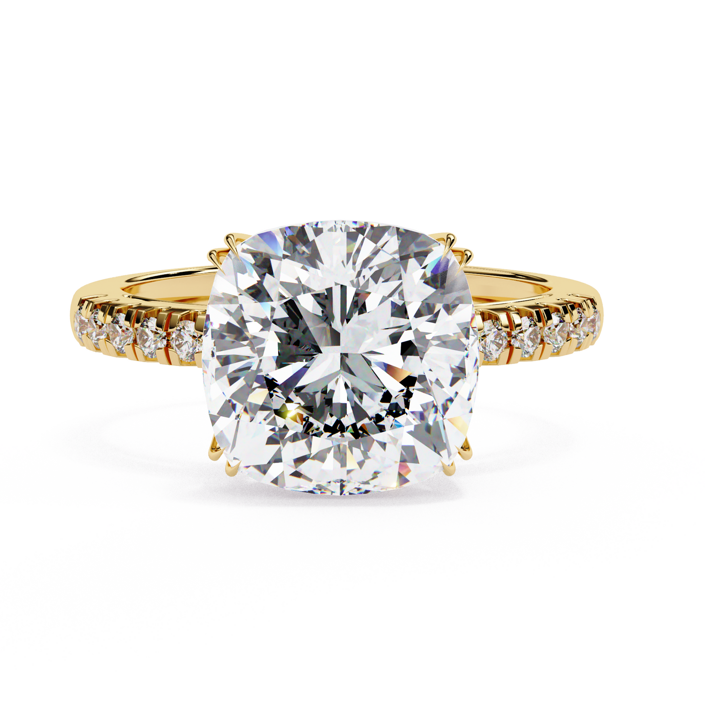 Statement Cushion Cut 5.23 Carats Solitaire Ring