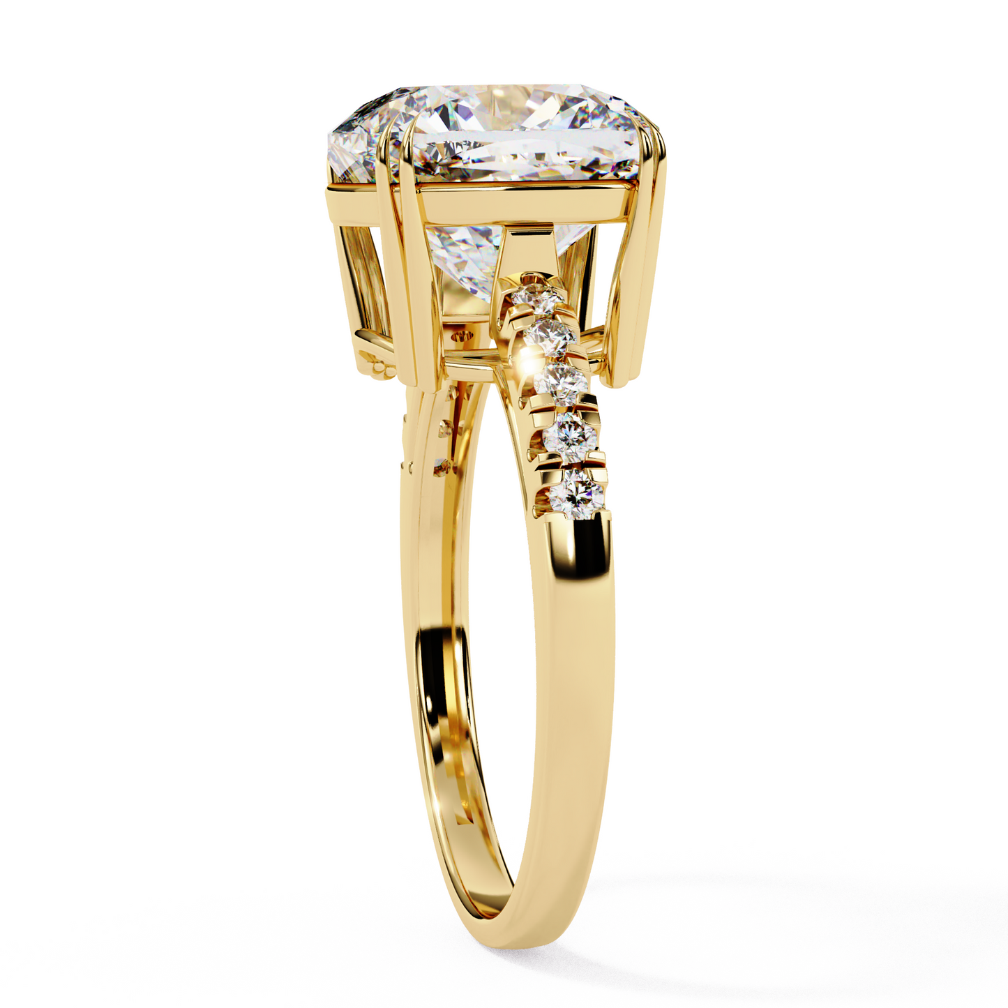 Statement Cushion Cut 5.23 Carats Solitaire Ring