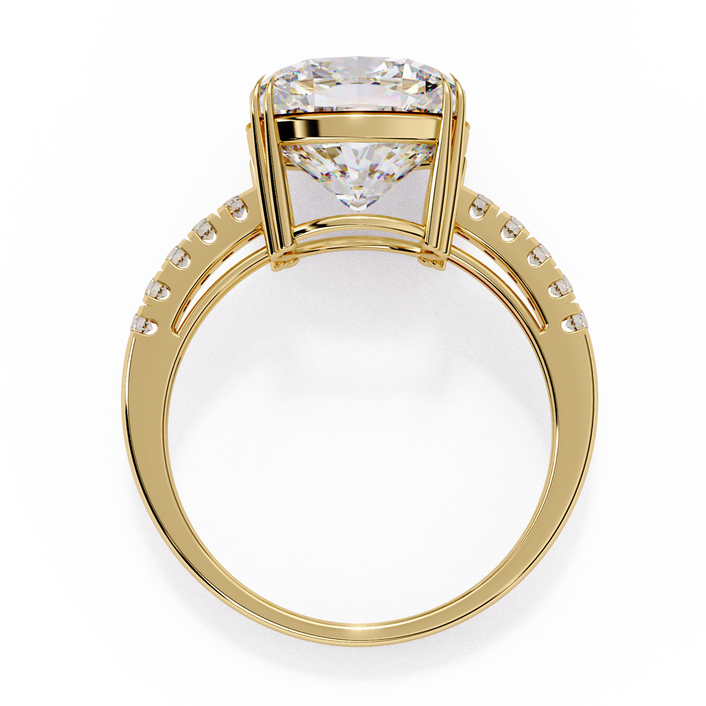 Statement Cushion Cut 5.23 Carats Solitaire Ring