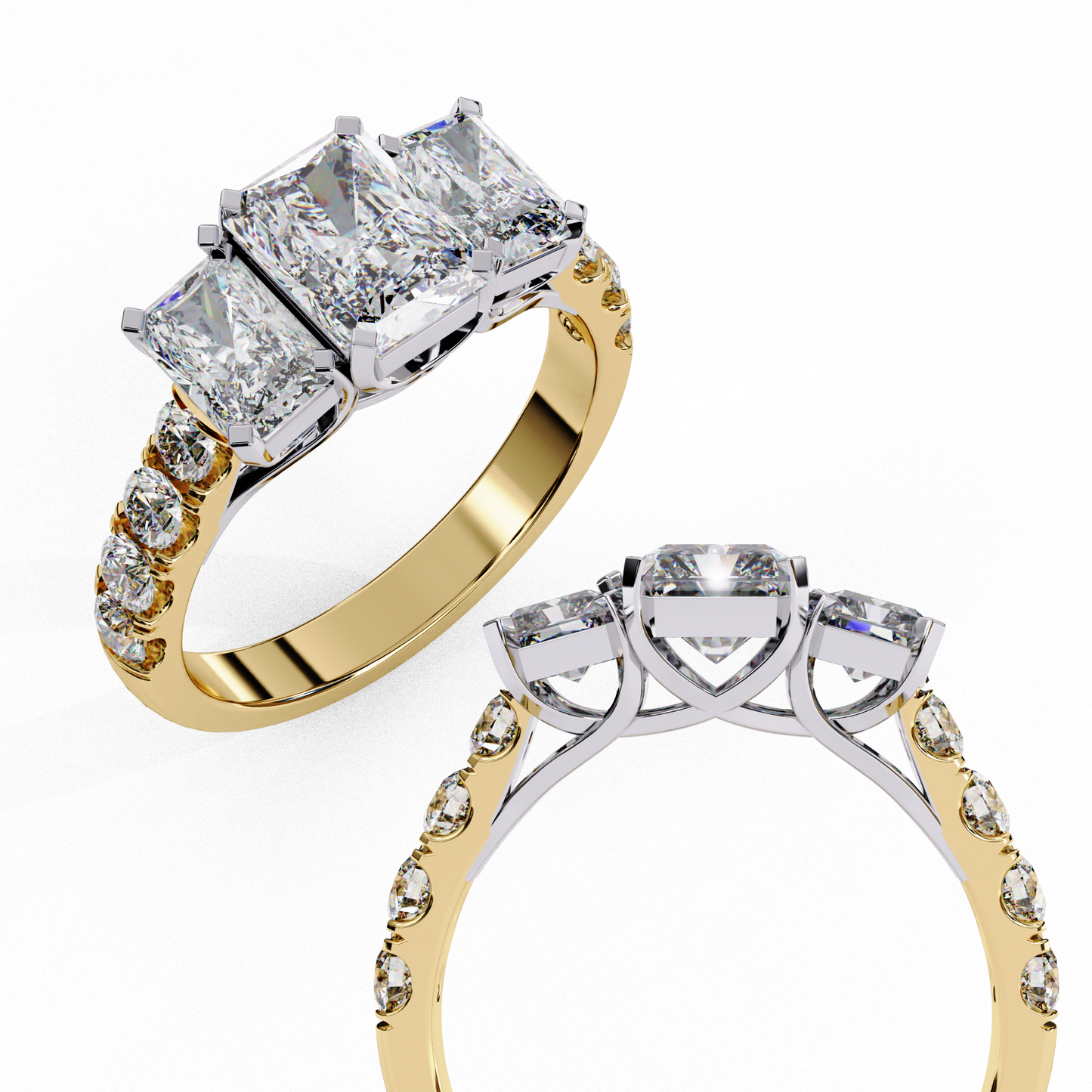 Tripple Radiance 1.21 Ct Centre Solitaire Ring