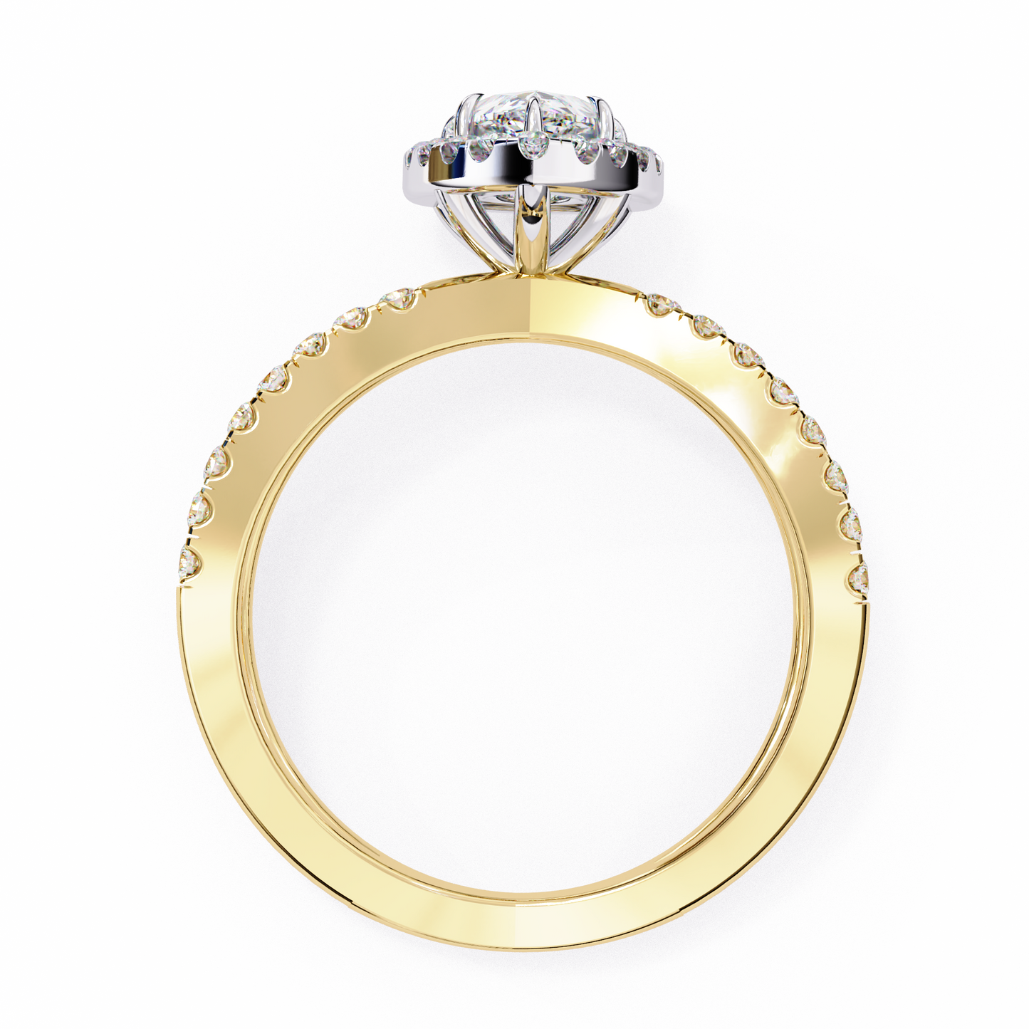 Halo Pear Shape 1.2 Carat Solitaire Ring