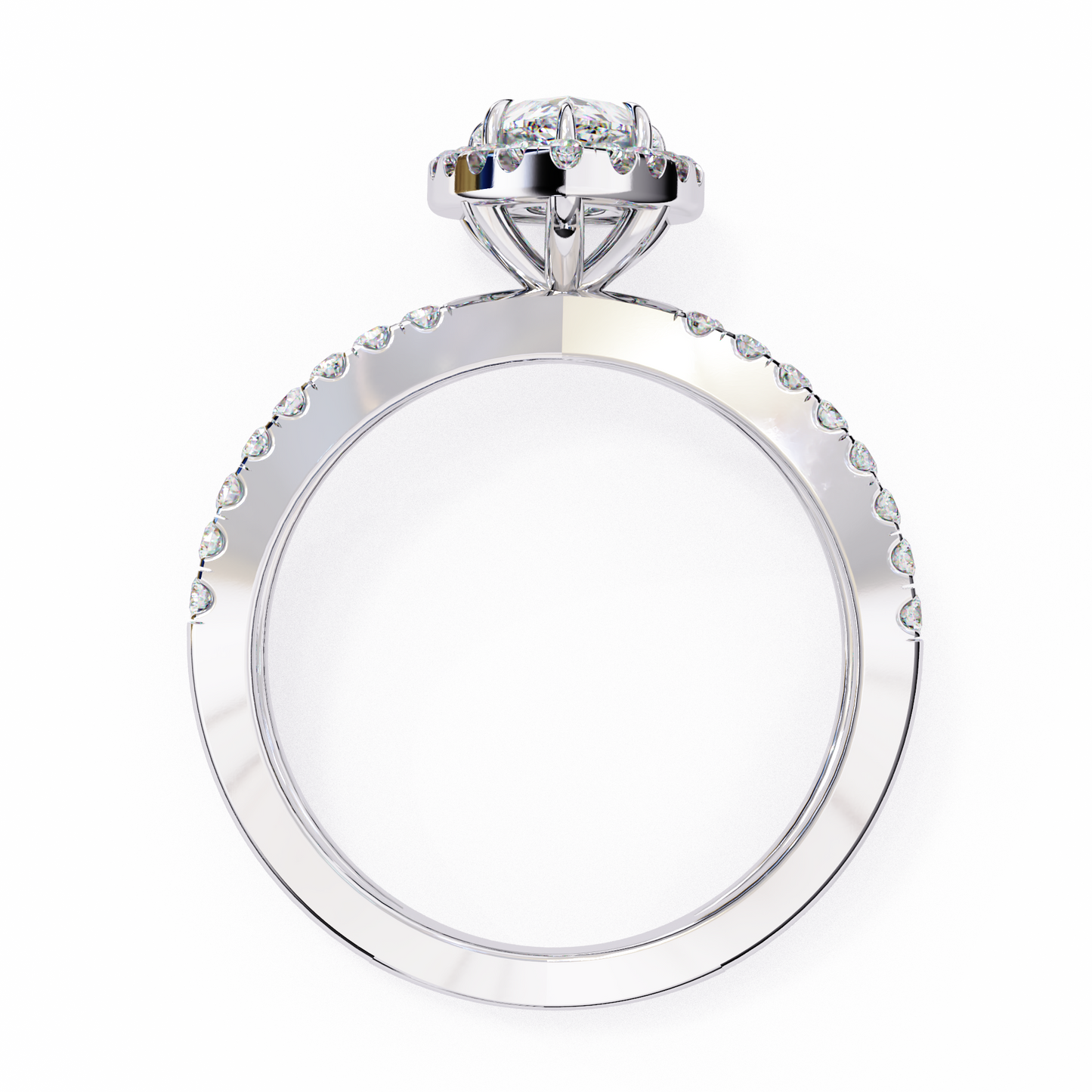 Halo Pear Shape 1.2 Carat Solitaire Ring