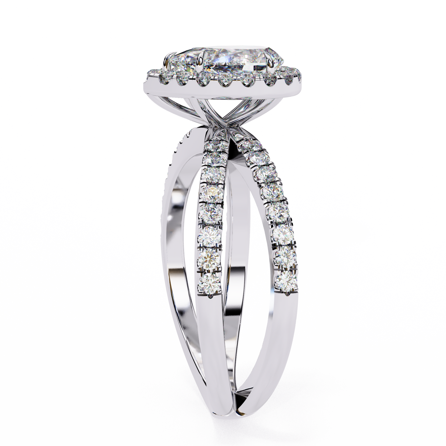 Halo Pear Shape 1.2 Carat Solitaire Ring
