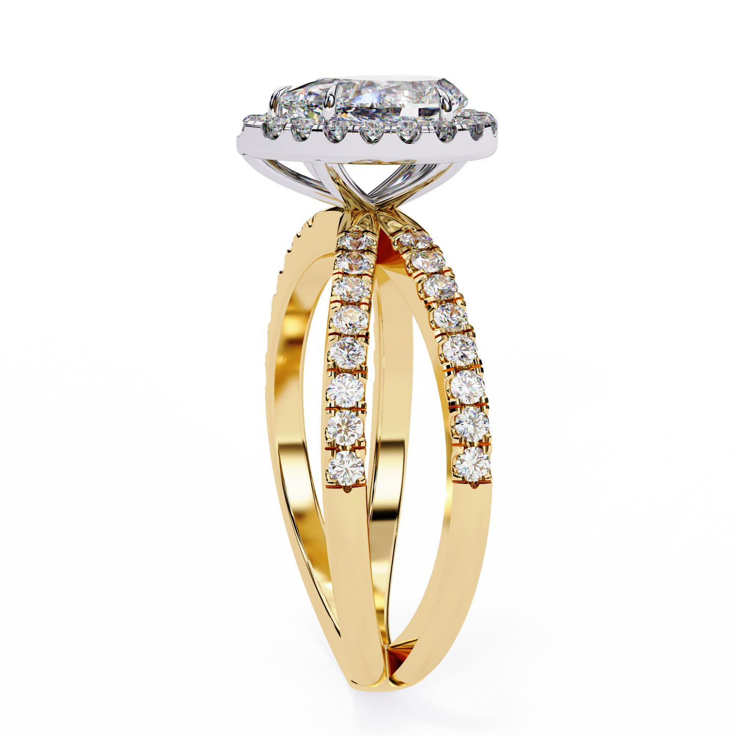 Halo Pear Shape 1.2 Carat Solitaire Ring