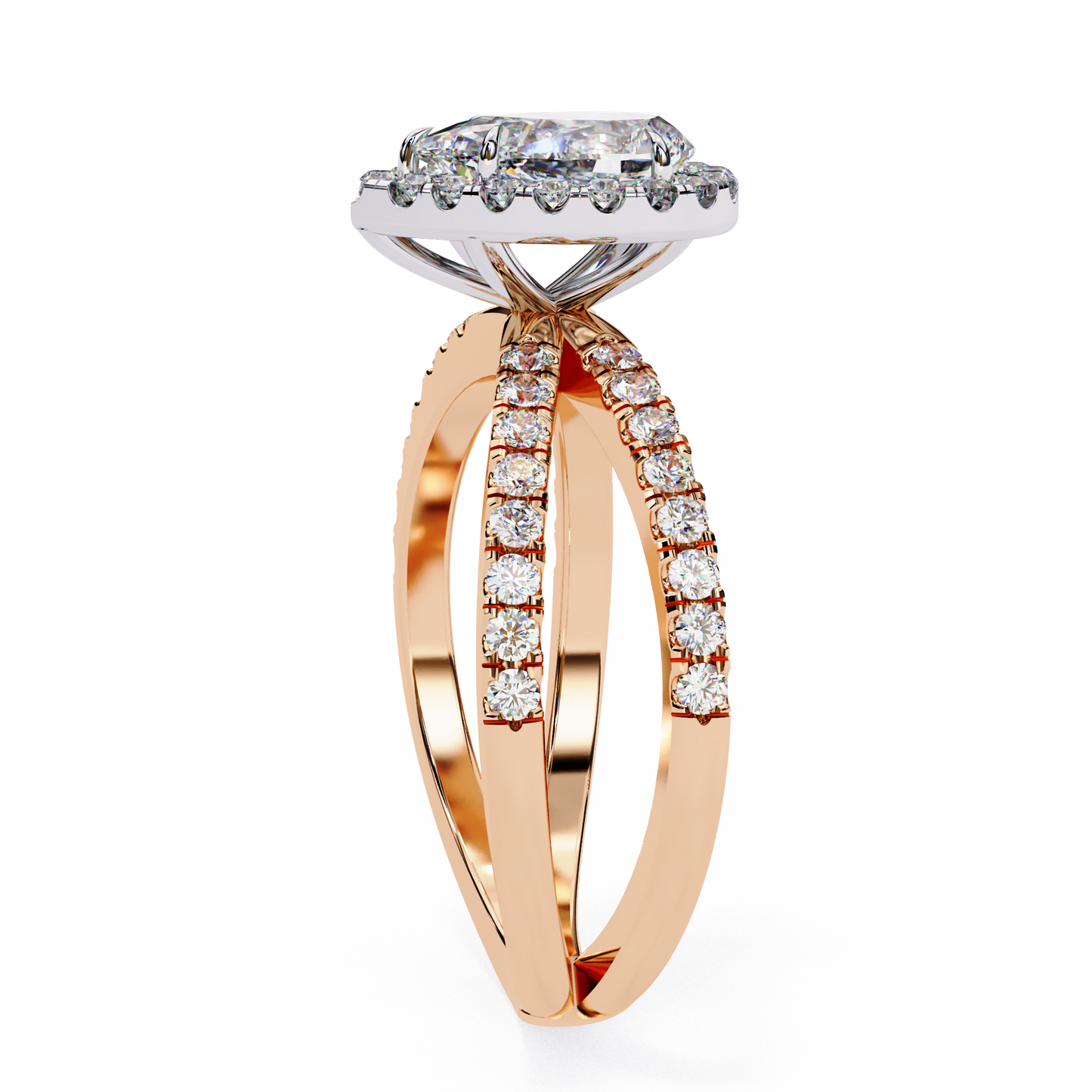 Halo Pear Shape 1.2 Carat Solitaire Ring