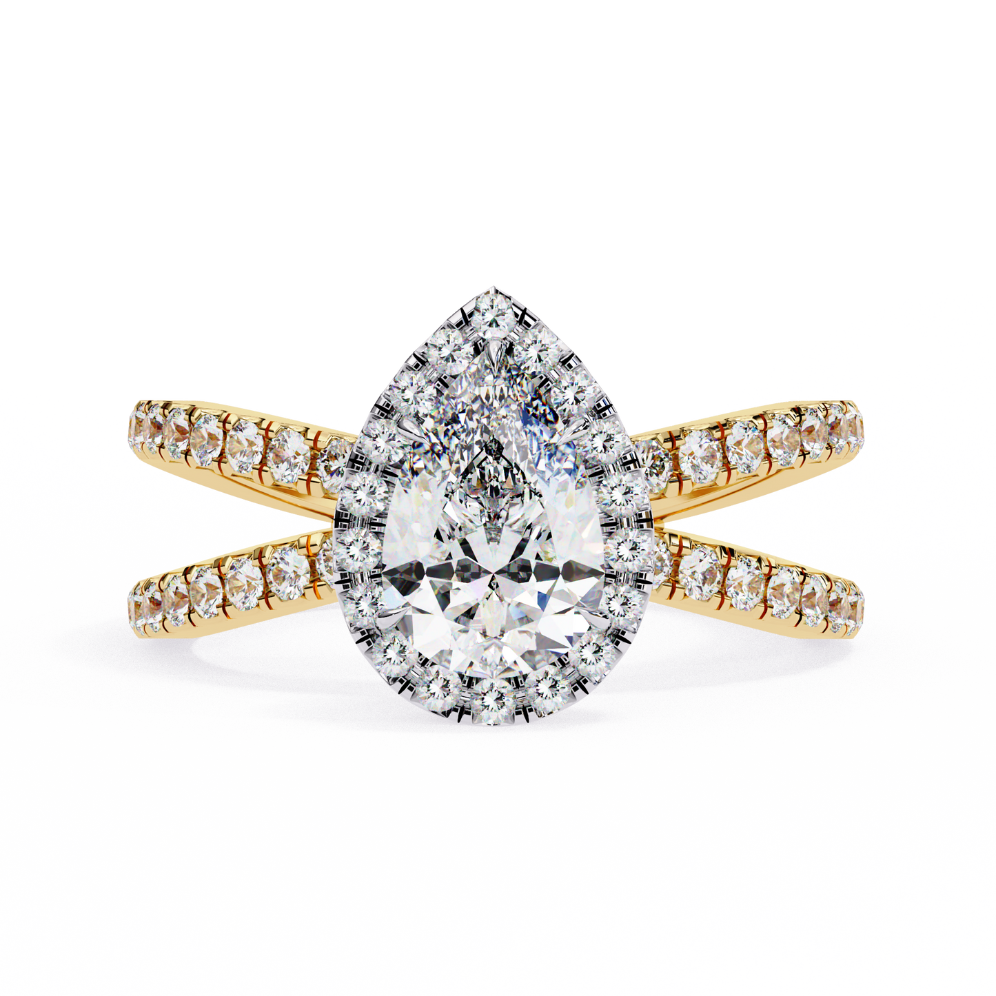 Halo Pear Shape 1.2 Carat Solitaire Ring