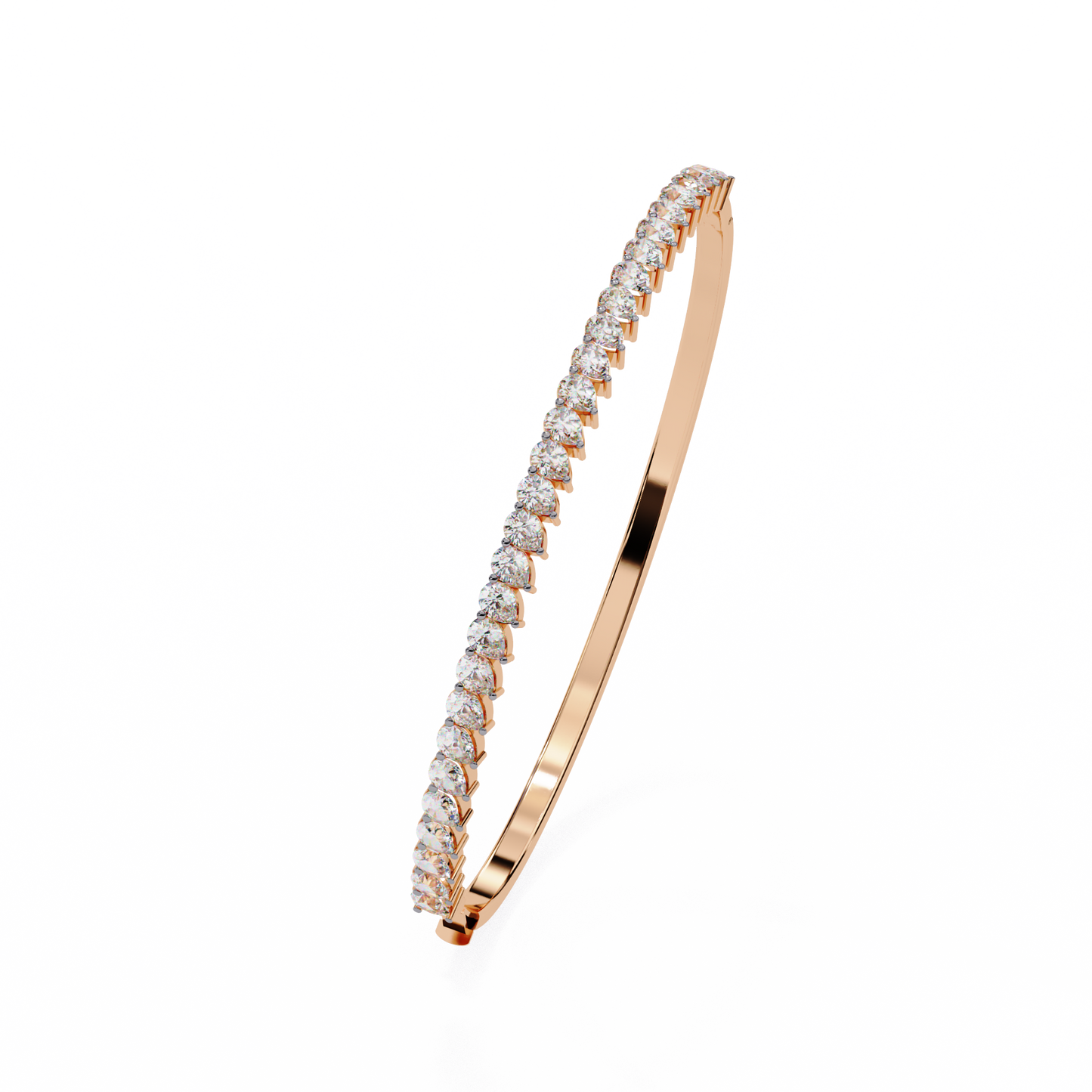 14 Pointer Pear Trail Diamond Kada Bracelet