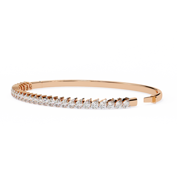 14 Pointer Pear Trail Diamond Kada Bracelet