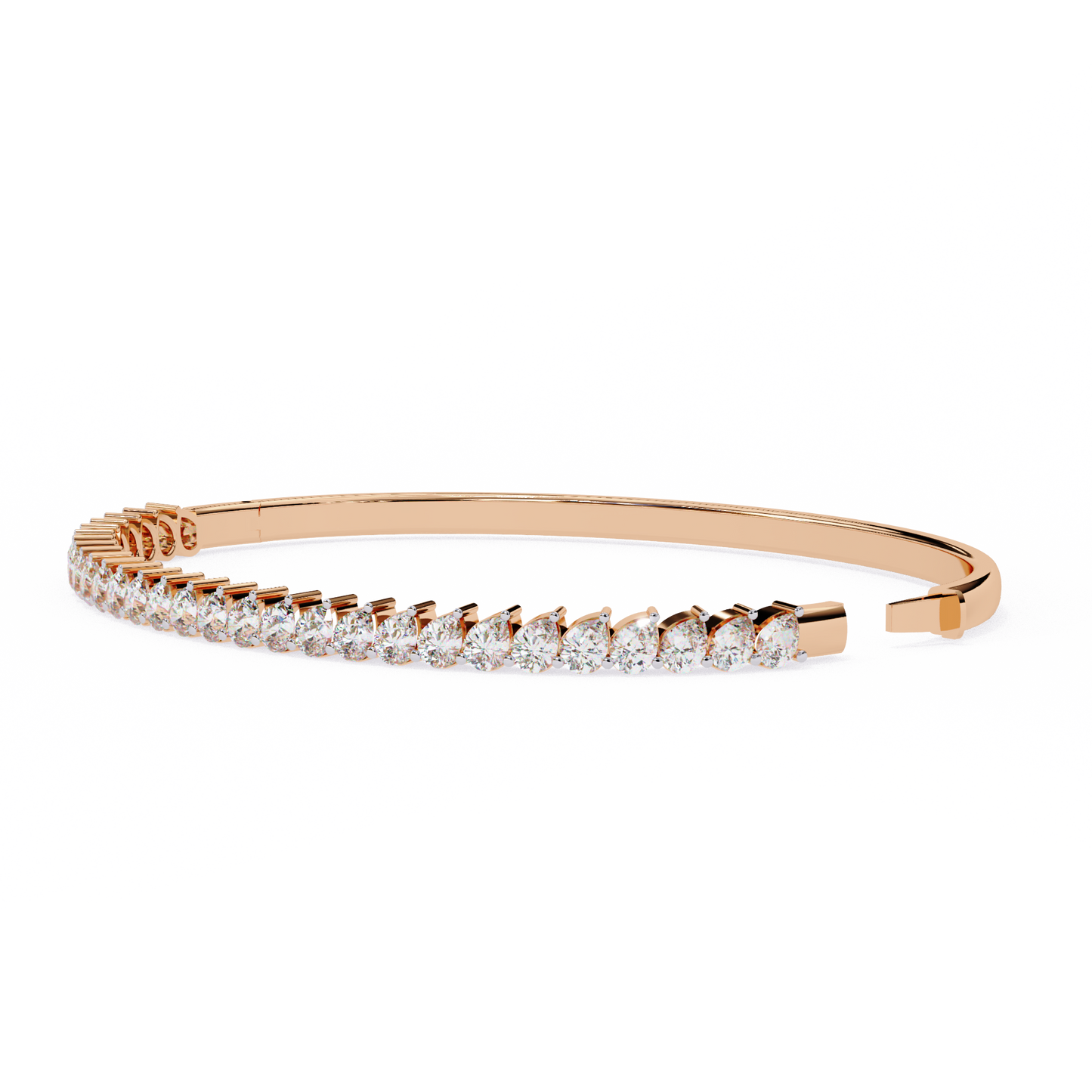 14 Pointer Pear Trail Diamond Kada Bracelet
