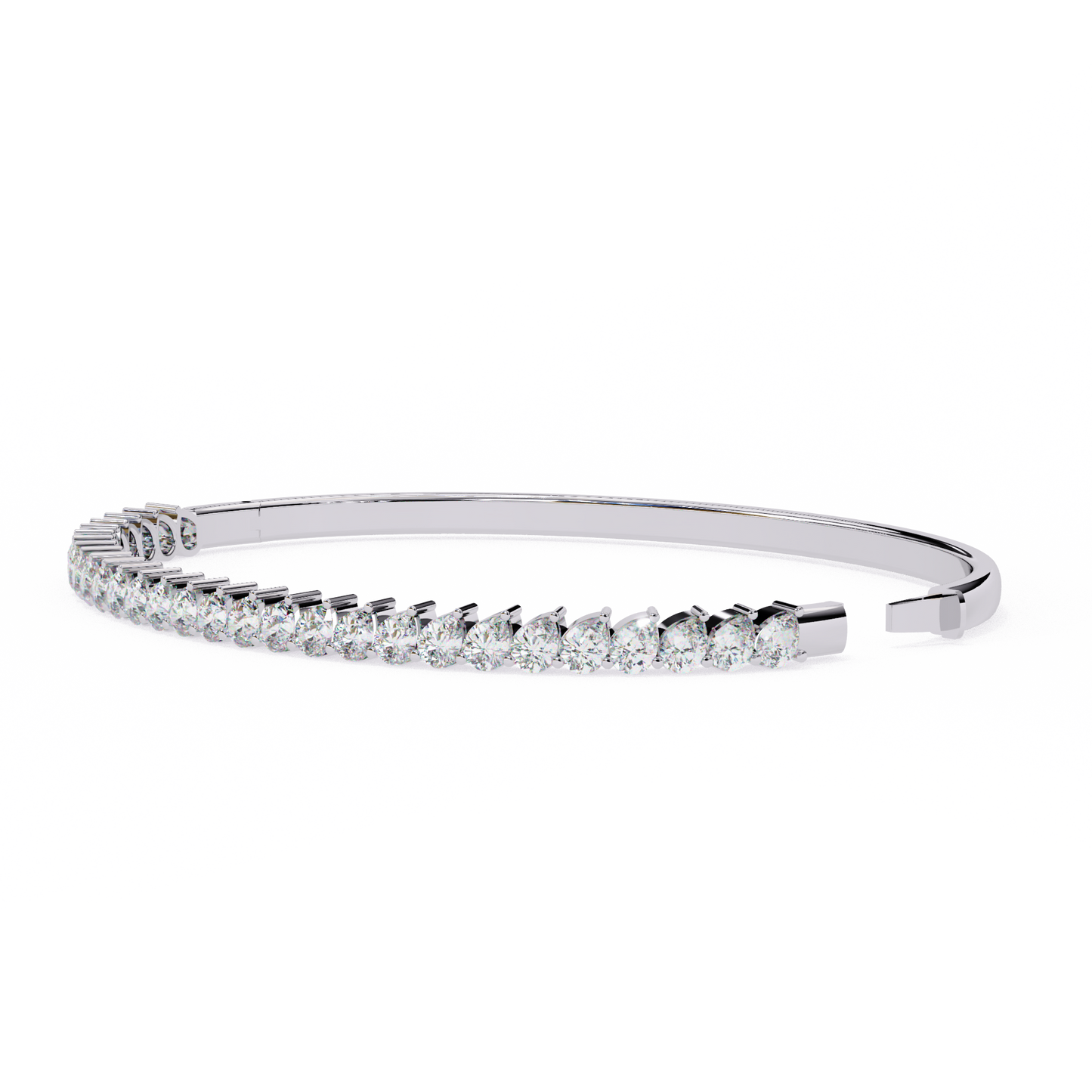 14 Pointer Pear Trail Diamond Kada Bracelet