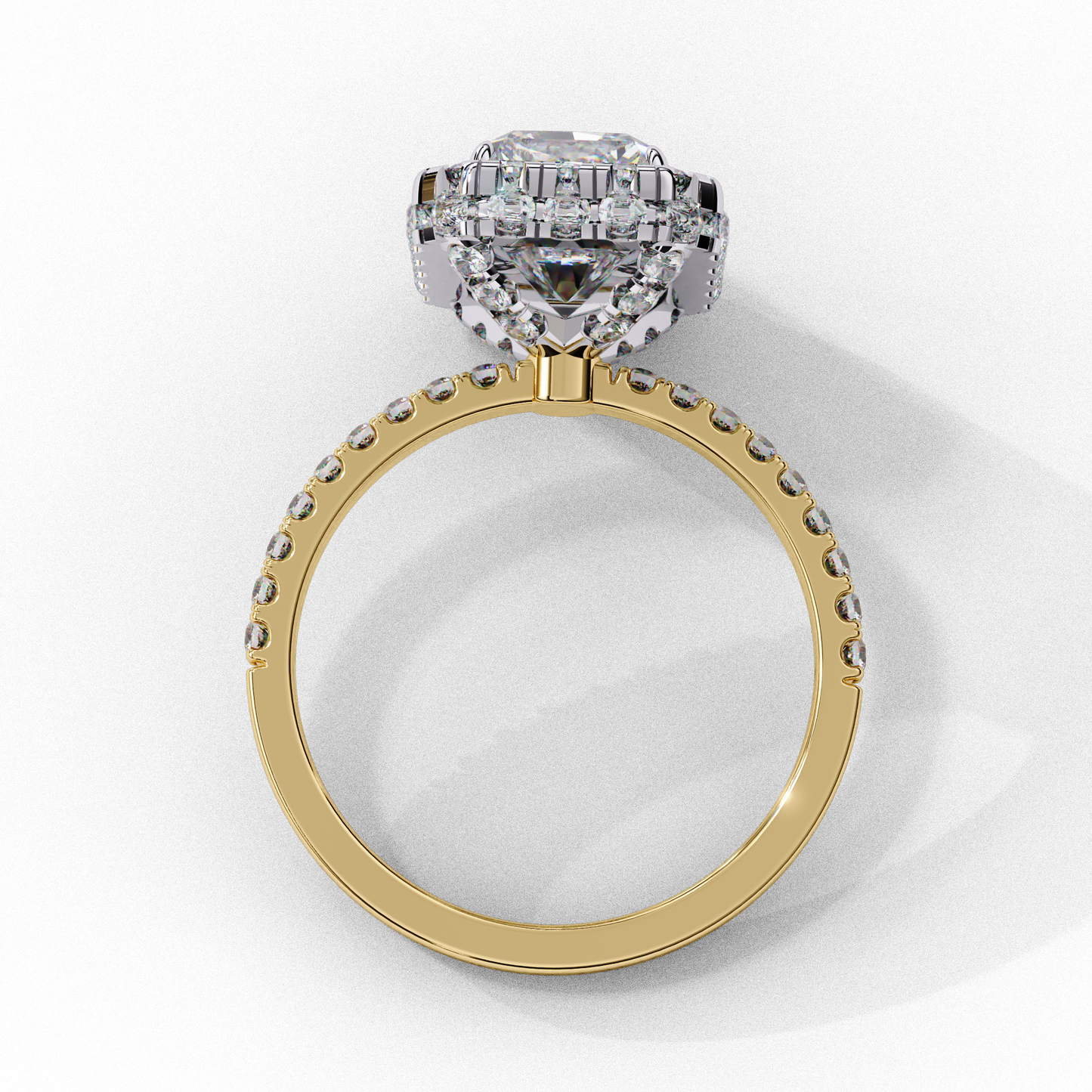 Emerald Cut Halo Solitaire Ring